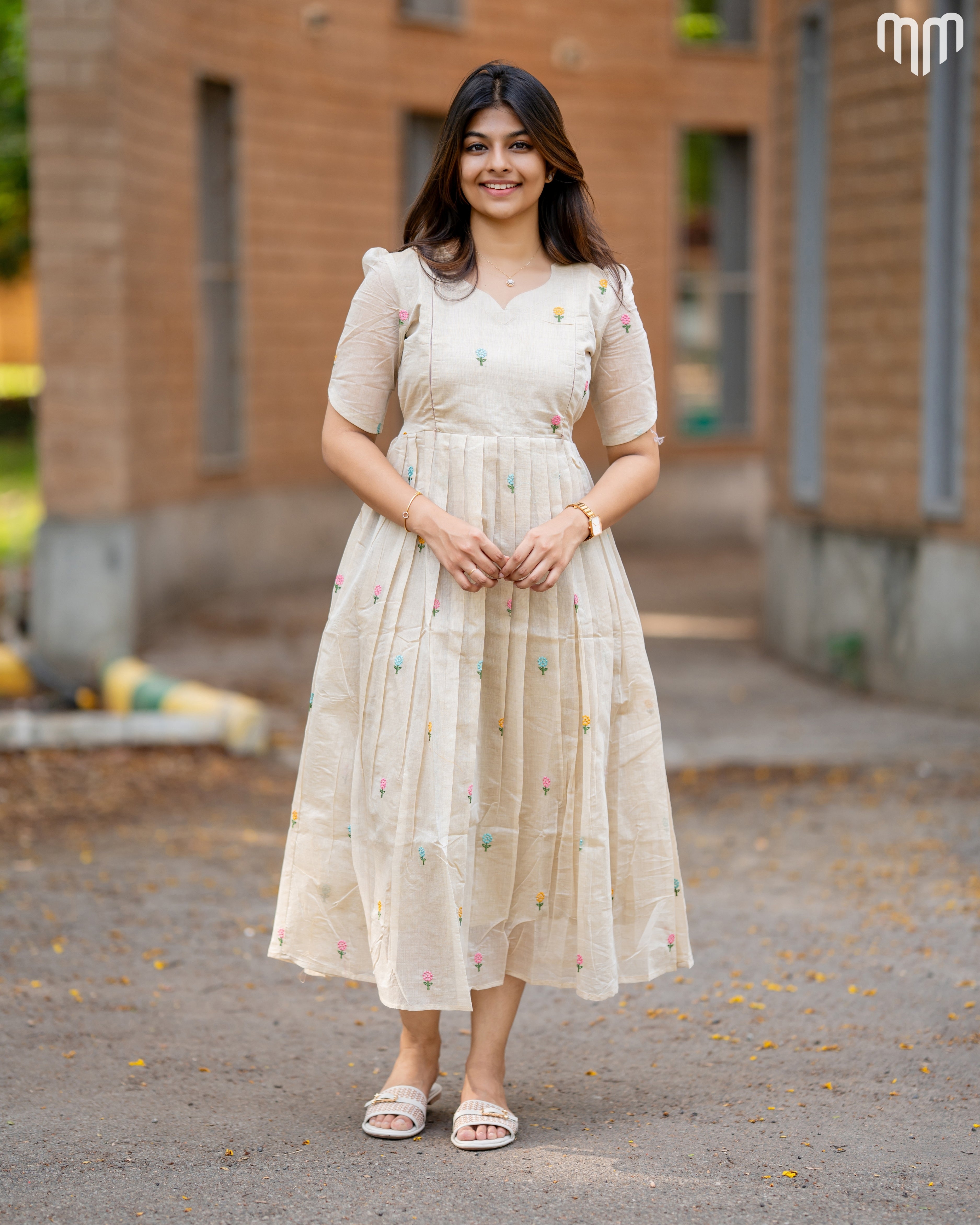 Chanderi silk Maternity Maxi
