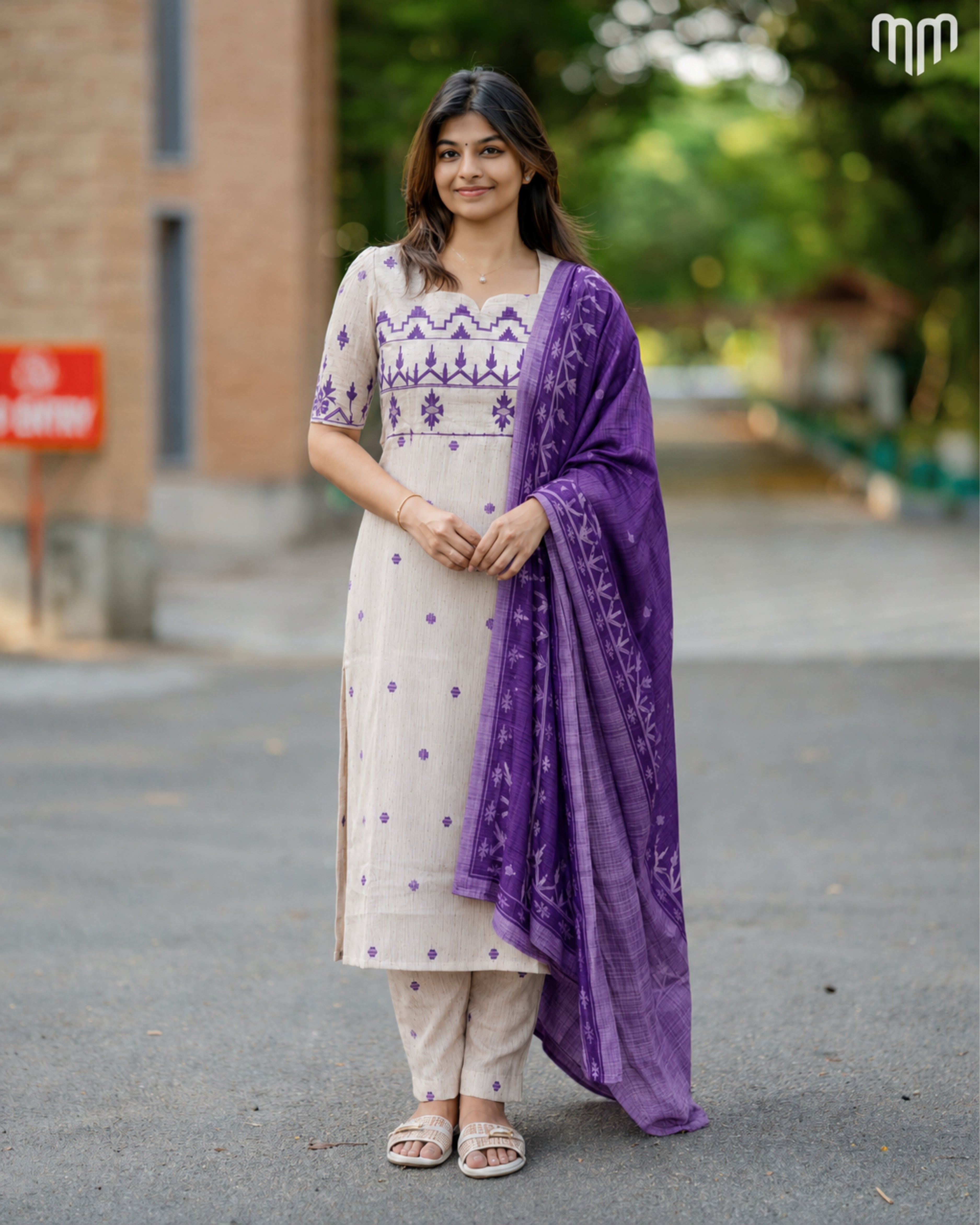 Jamdhani Silk Maternity Kurti Set