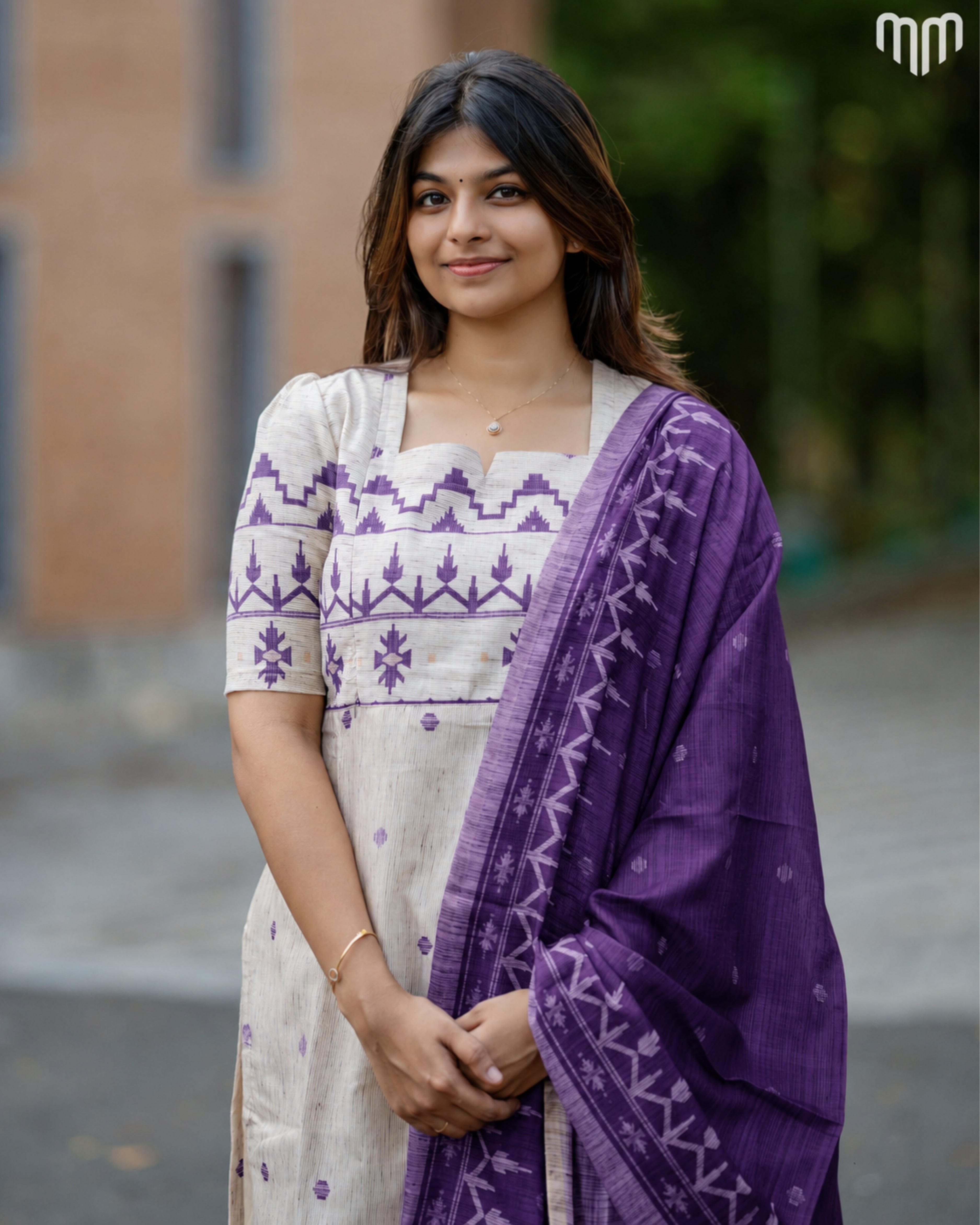 Jamdhani Silk Maternity Kurti Set