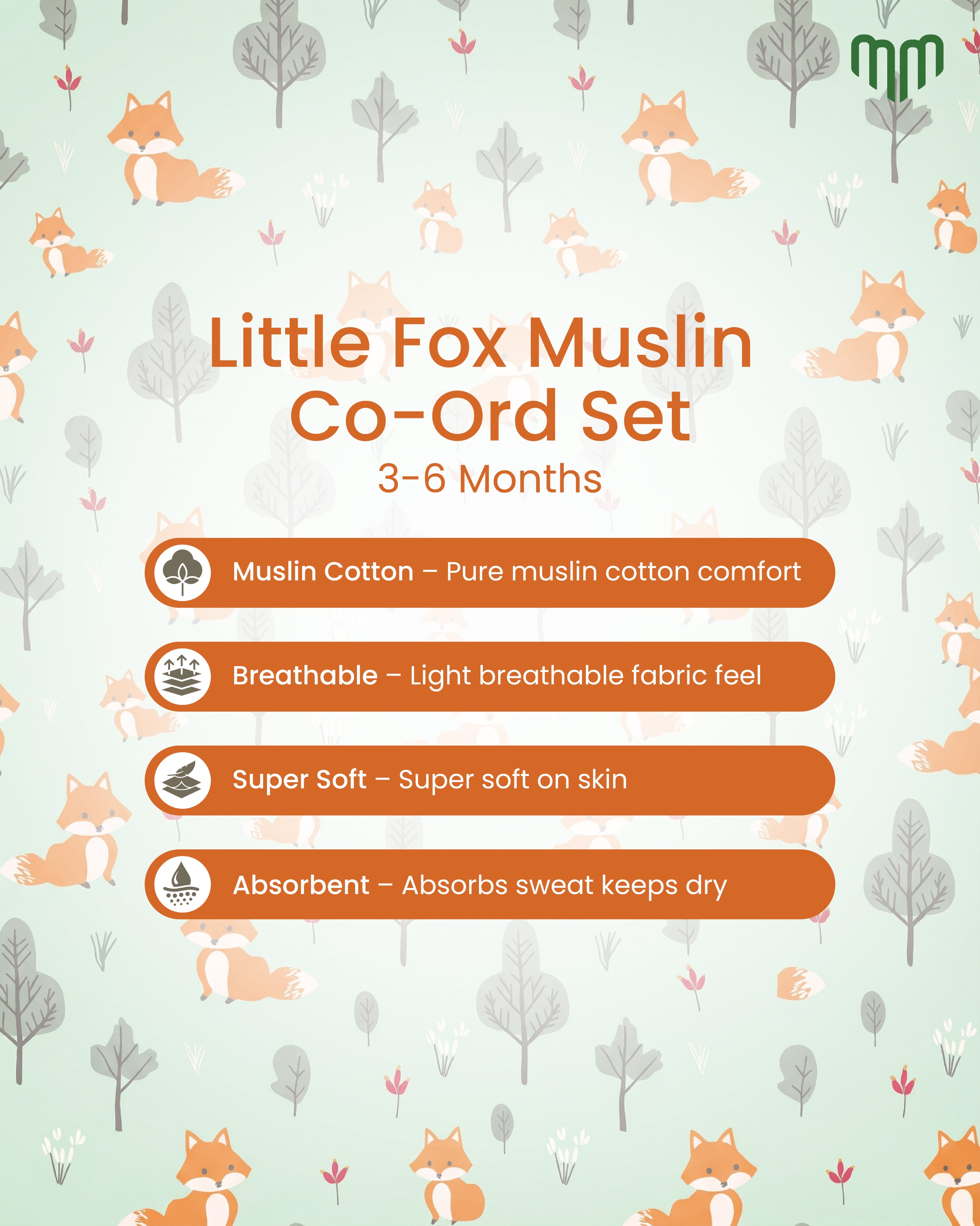 Little Fox Muslin Co-ord set