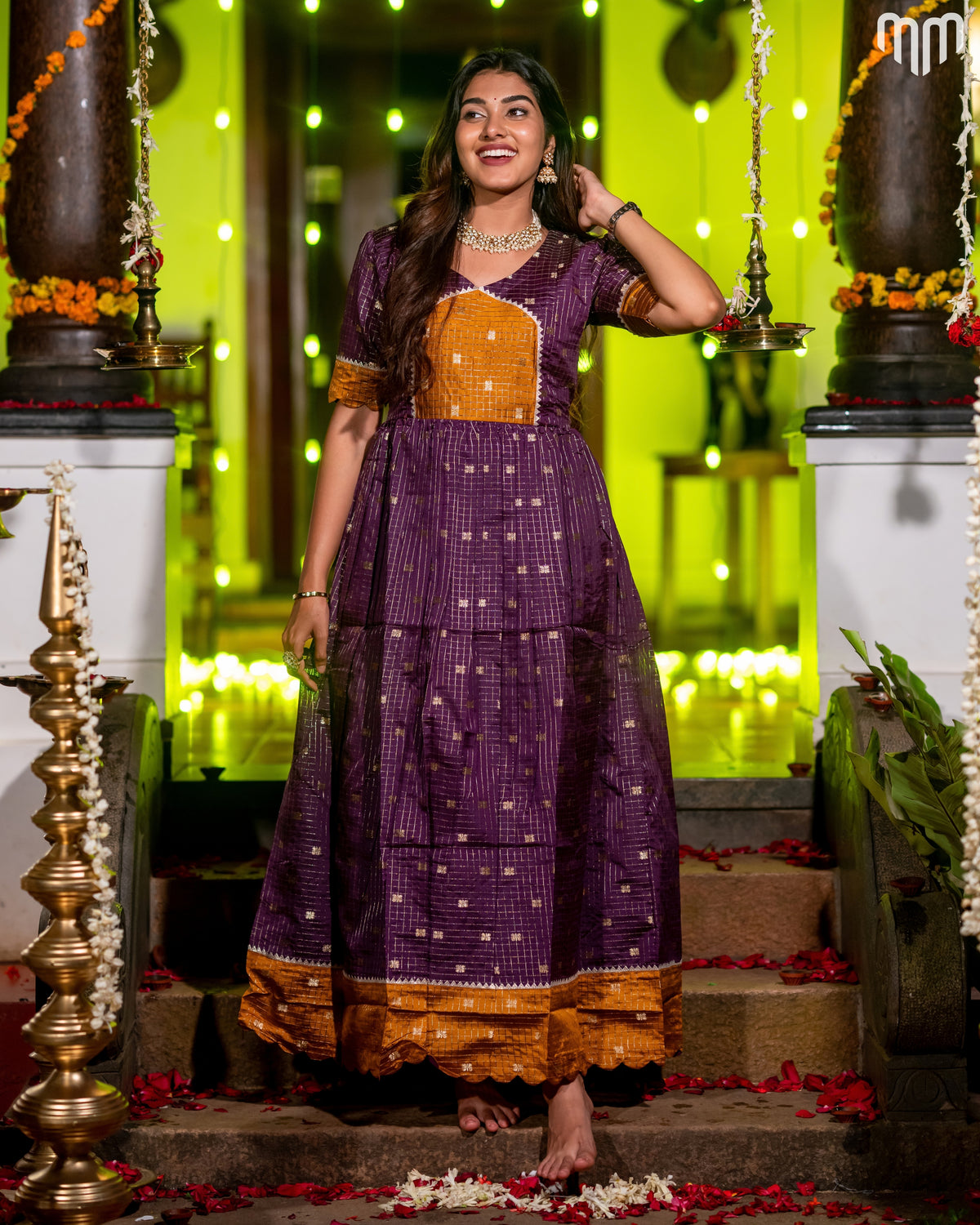 Madhavi_V2 Silk Maternity Maxi with Full Cotton Lining