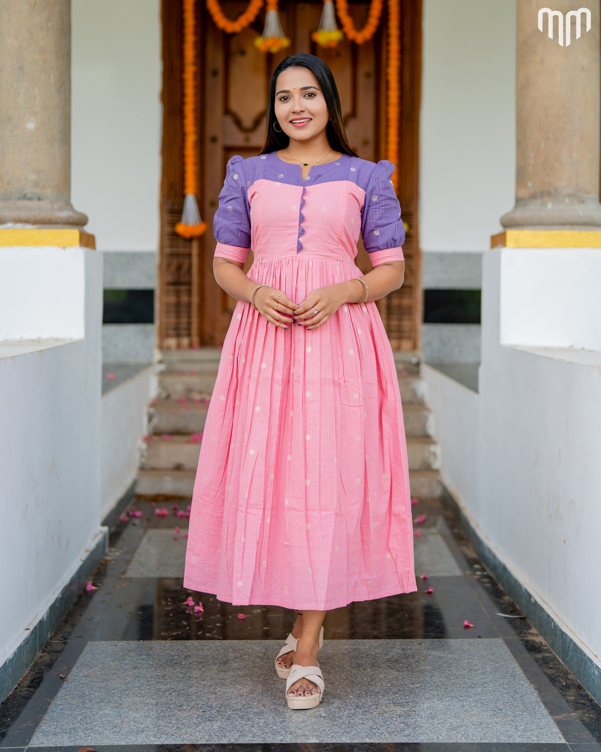 Sakshi_V4 Handloom Cotton Maternity Maxi with Full Cotton Lining