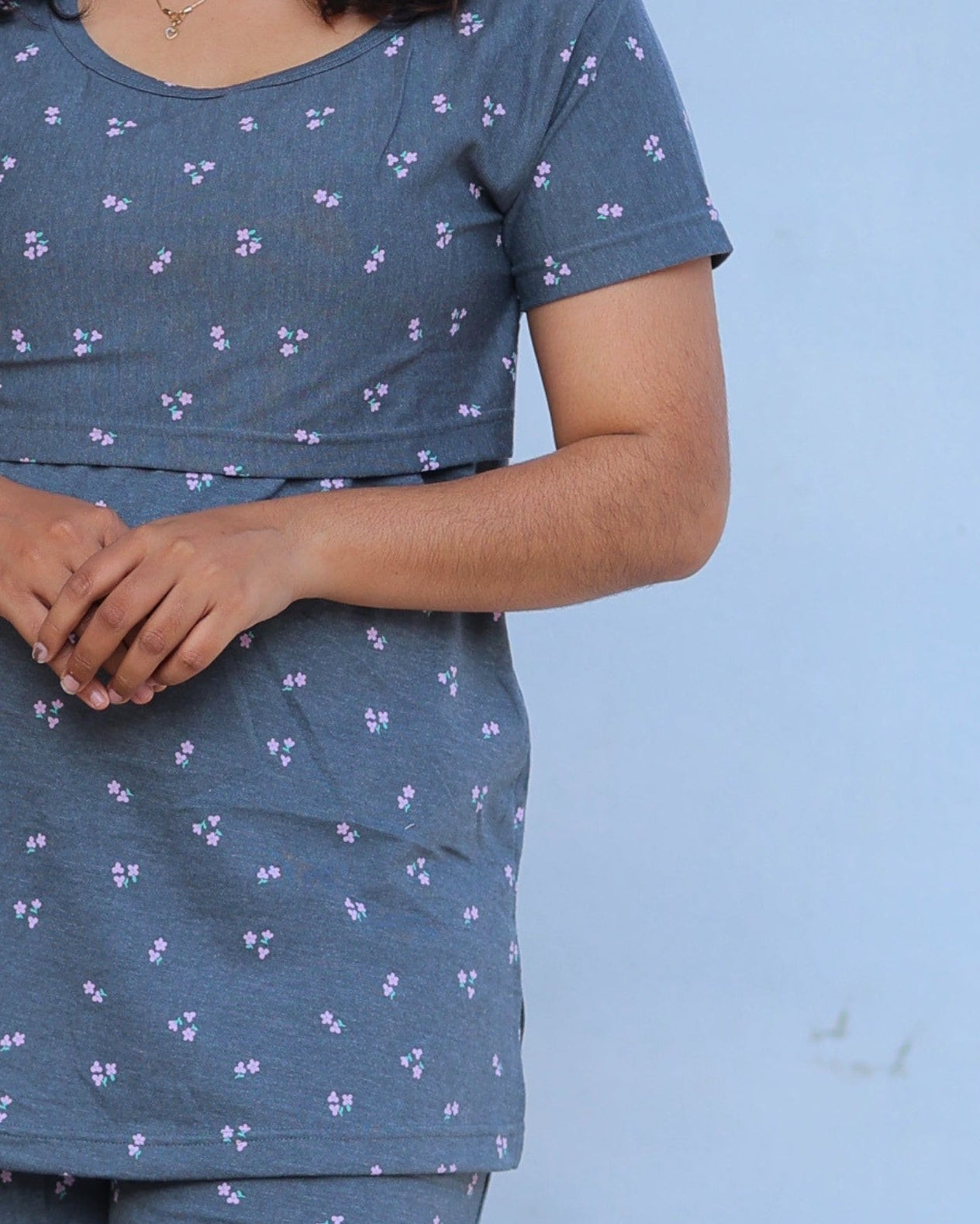 Tiny Floral Zipless Feeding Pant Set