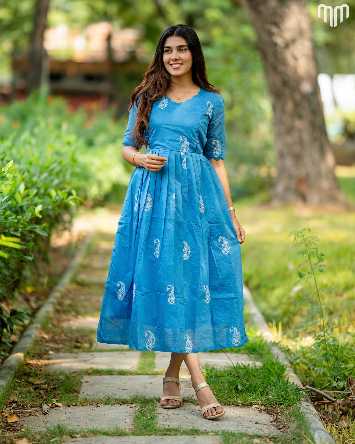 Tivra_Grey Chanderi Maternity Maxi with Full Cotton Lining