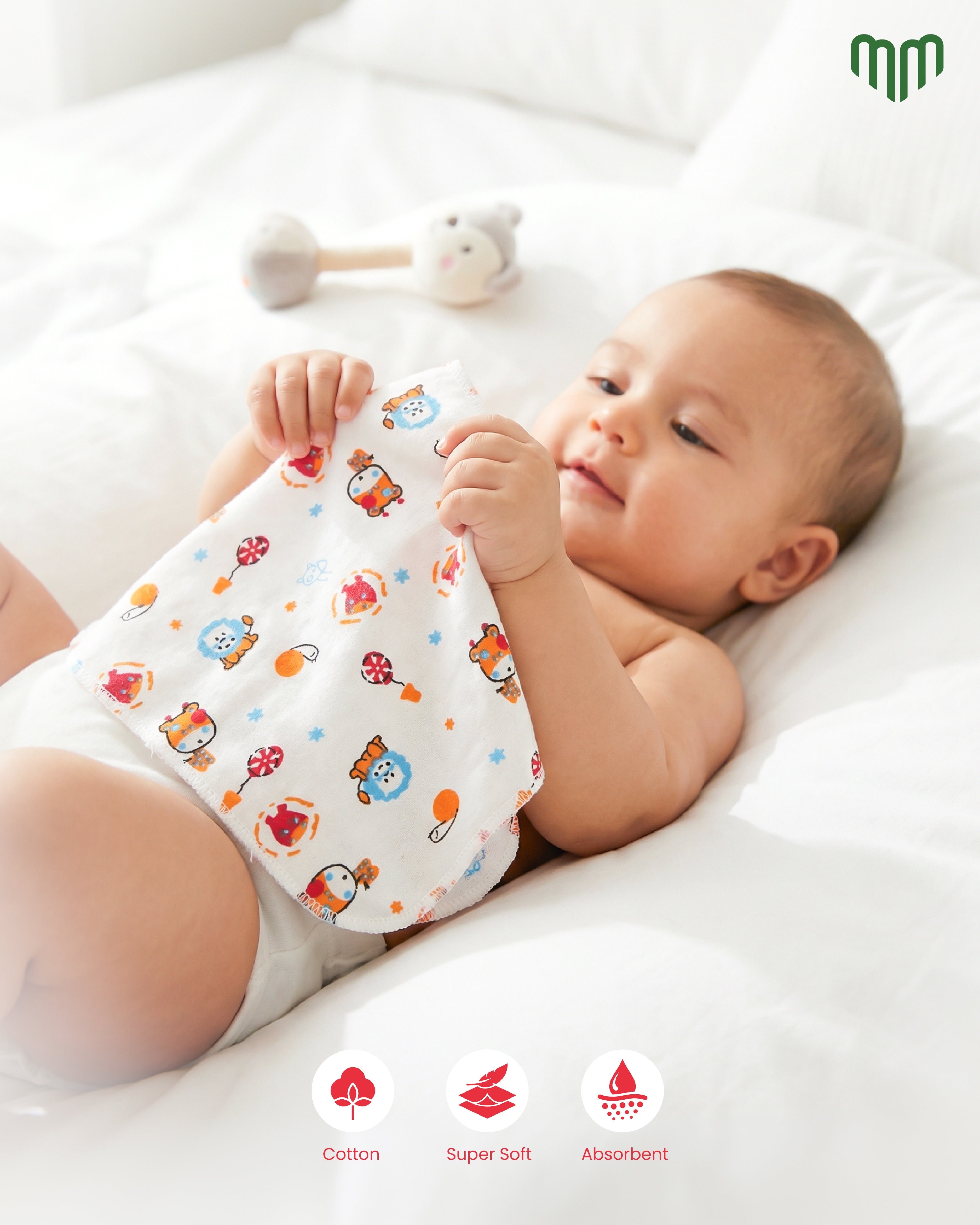 Cotton Wipes Small (Pack Of 6)