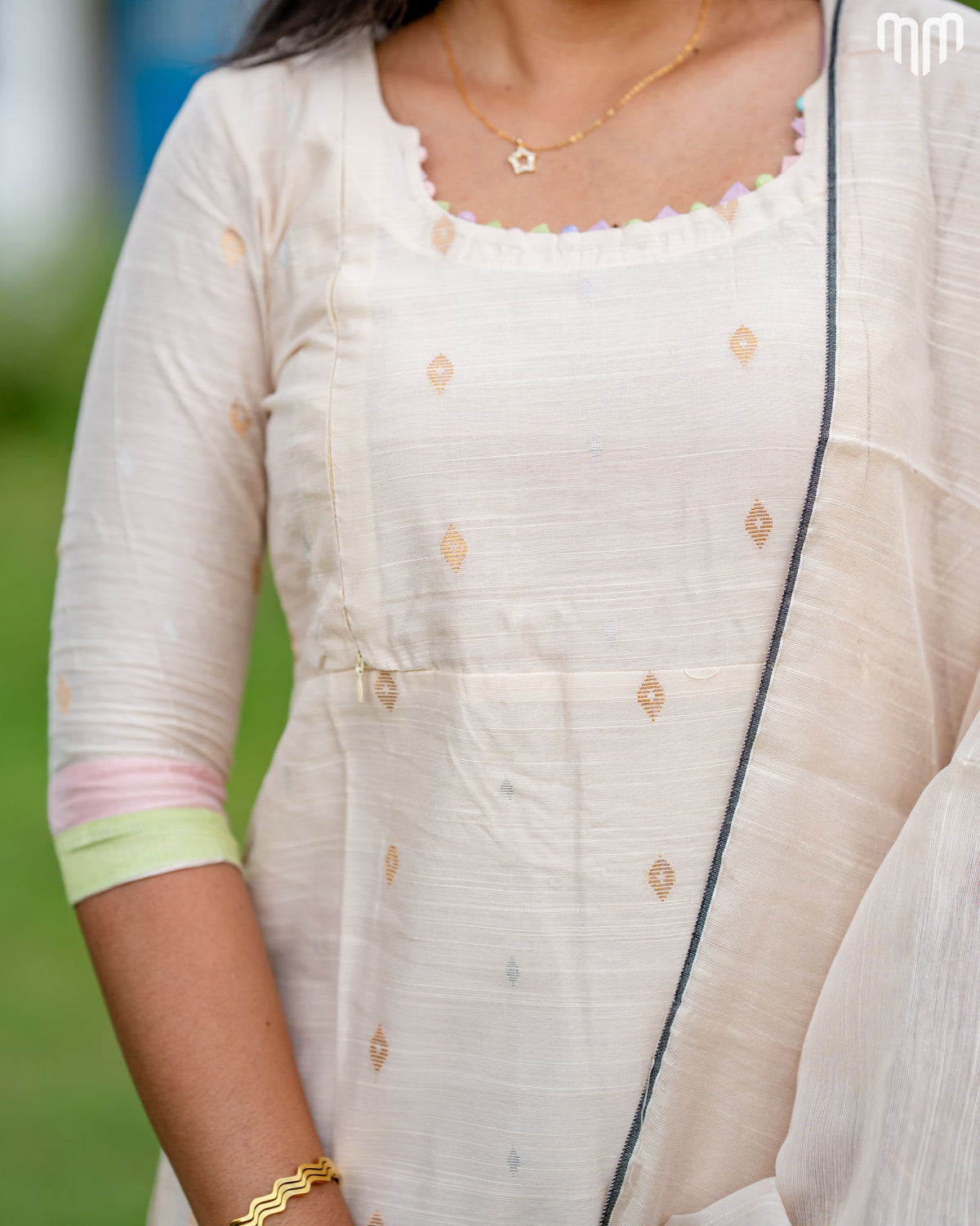 Casatta_V2 Premium Raw Silk Maternity Kurti Set with top cotton lining