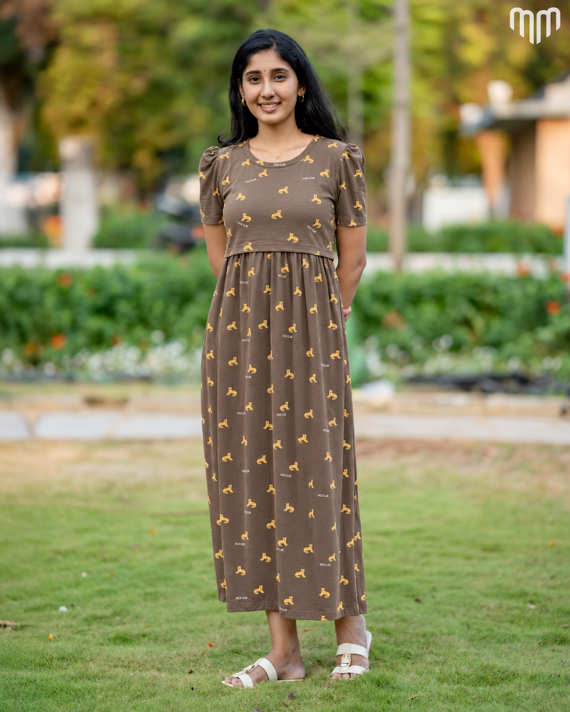 Mocha Kitty Bloom Zipless Maternity Loungewear – Full Length - product image 1 | MMWEAR