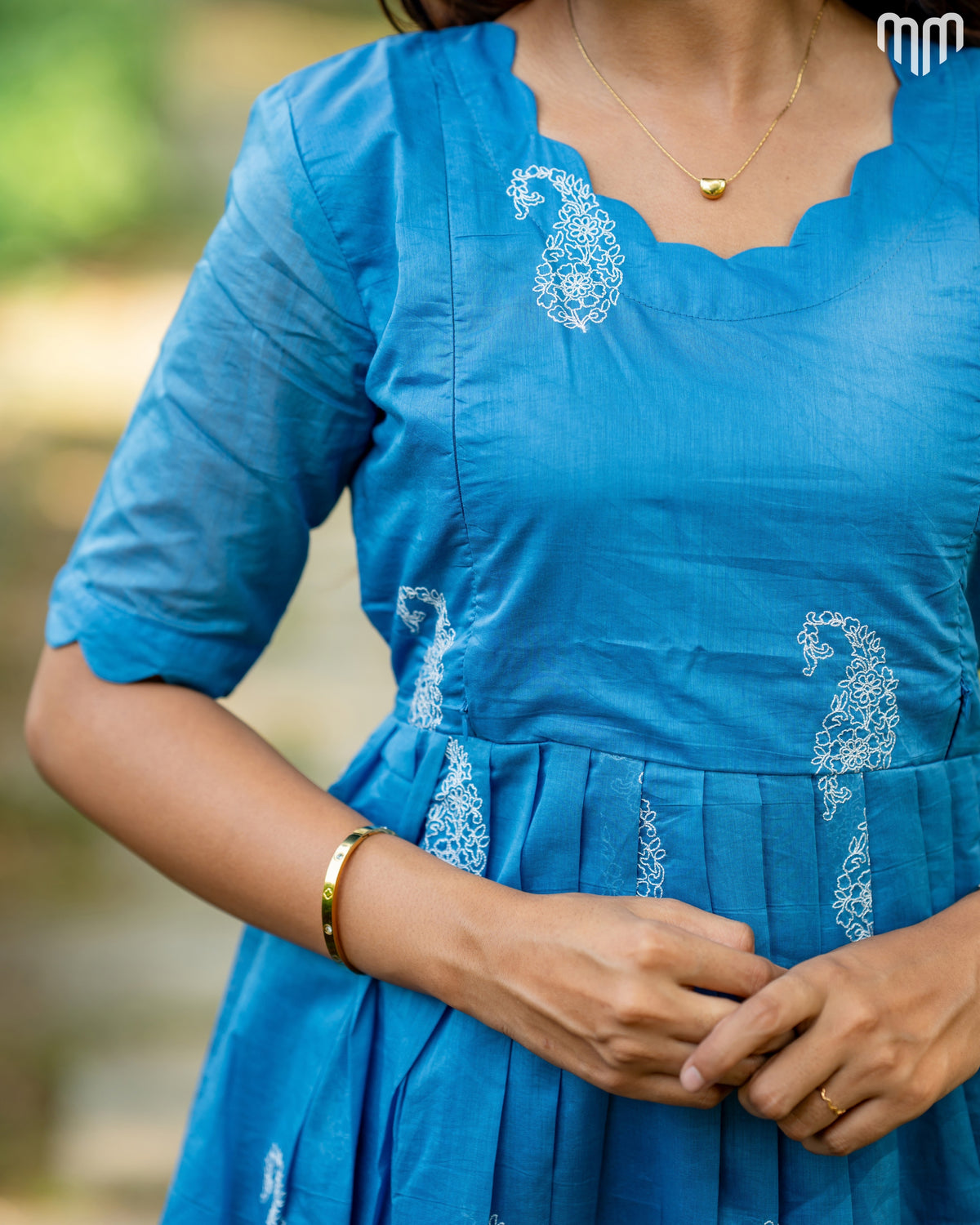 Tivra_Grey Chanderi Maternity Maxi with Full Cotton Lining
