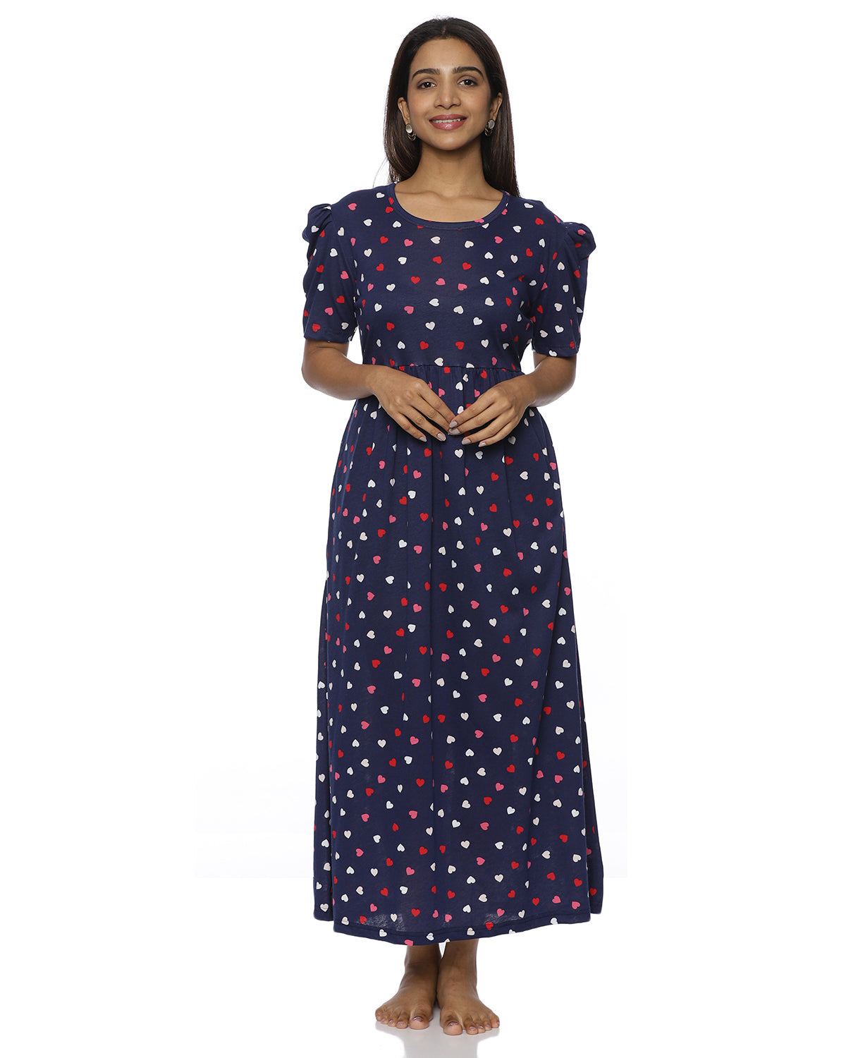 Mirza | Casual Non-Maternity Loungewear - Puff Sleeve | Full Length