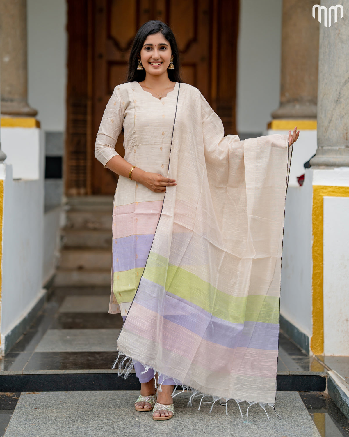 Casatta_V5 Premium Raw Silk Maternity Kurti Set with top cotton lining