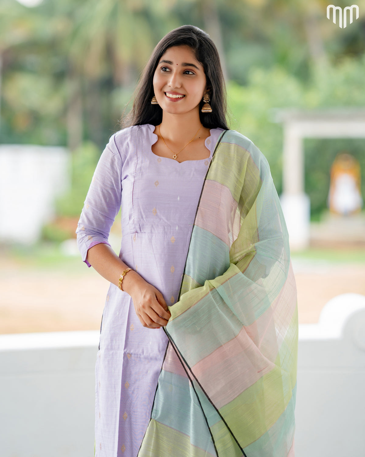 Swara Pastel lavender Premium Raw Silk Maternity Kurti Set with top cotton lining
