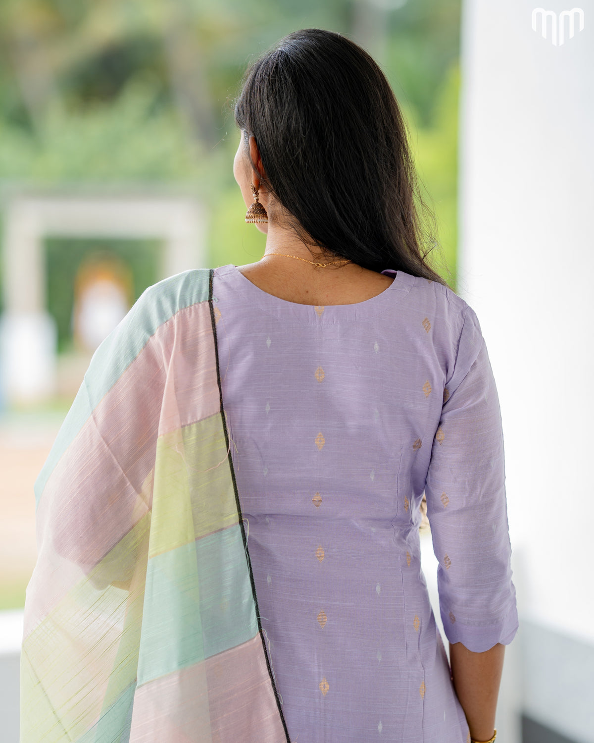 Swara Pastel lavender Premium Raw Silk Maternity Kurti Set with top cotton lining