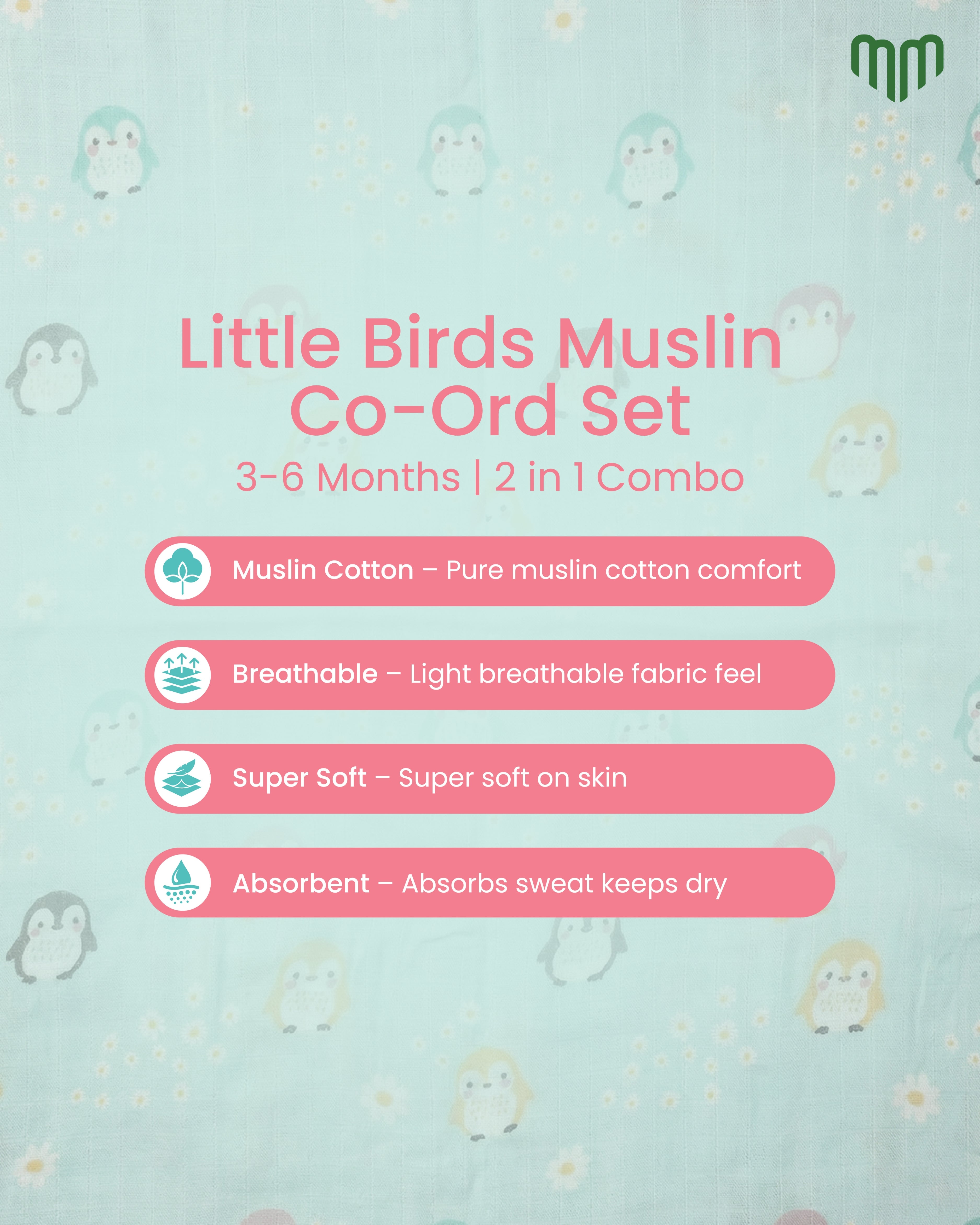 Little Birds Muslin Co-ord set