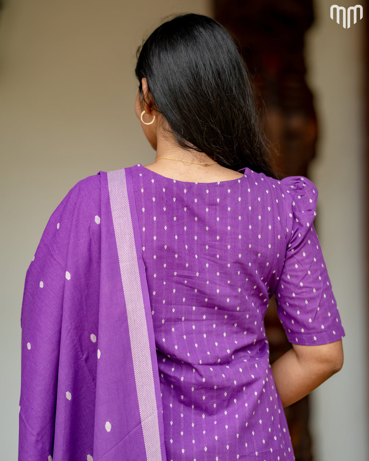 Tvisha orchid purple Handloom Cotton Maternity Kurti Set with Top Cotton Lining