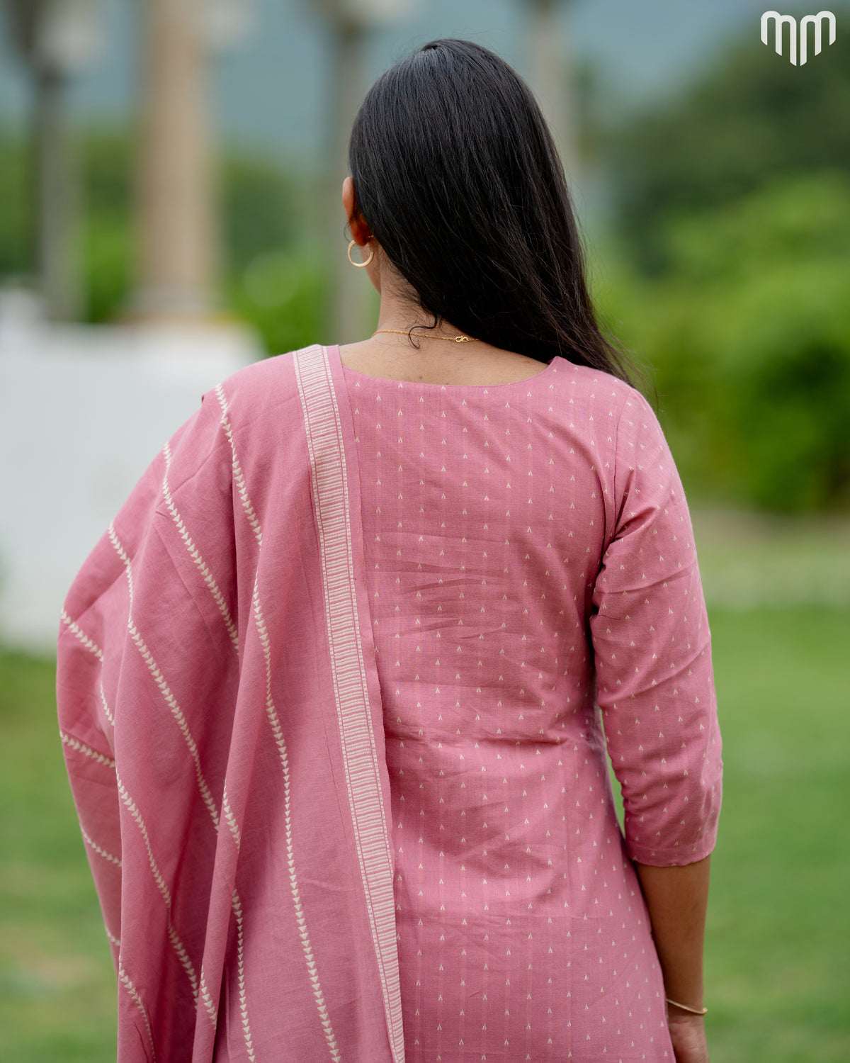 Vismaya Rose pink Handloom Cotton Maternity Kurti Set with Top Cotton Lining