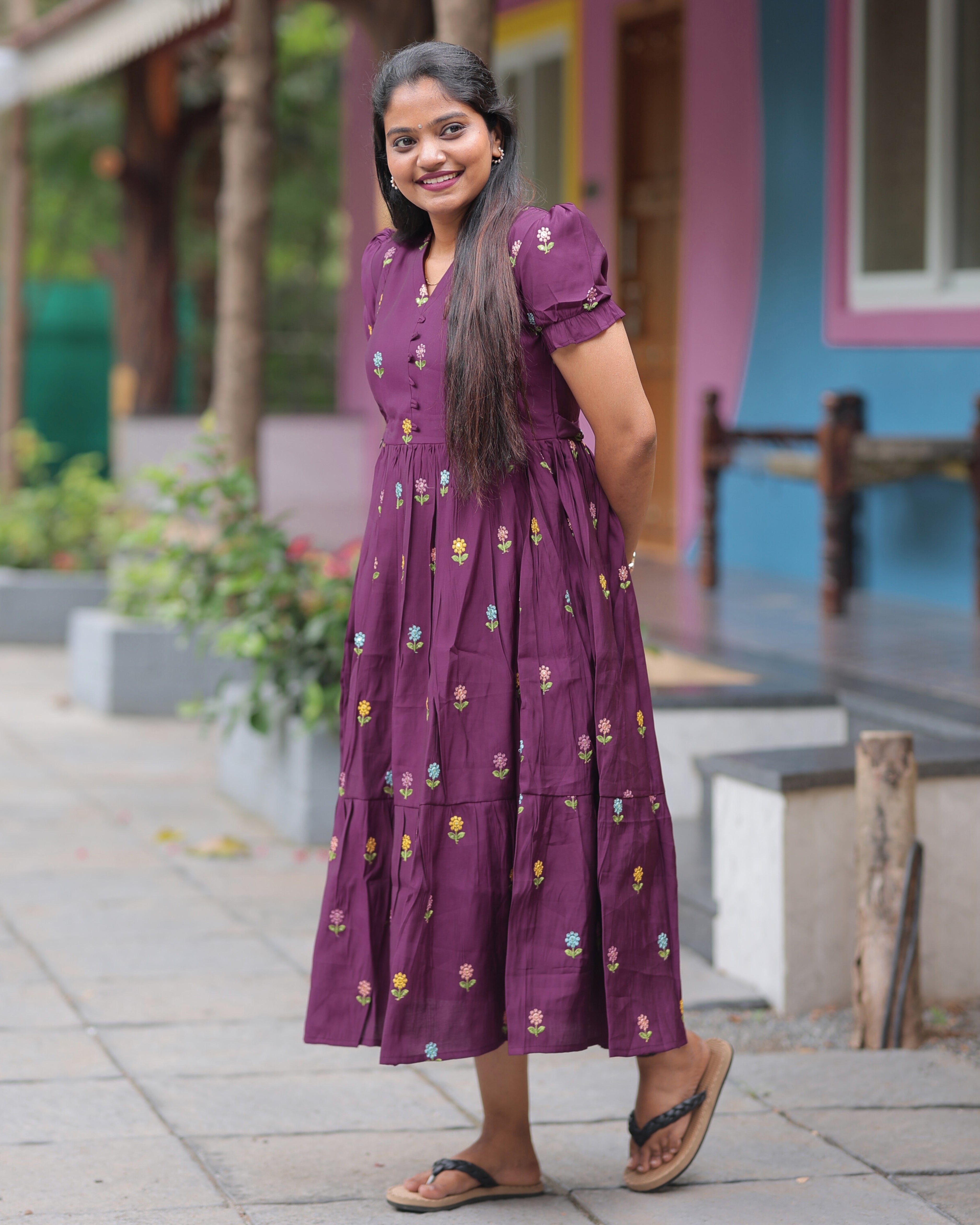 Roman Silk _V1 Maternity Maxi