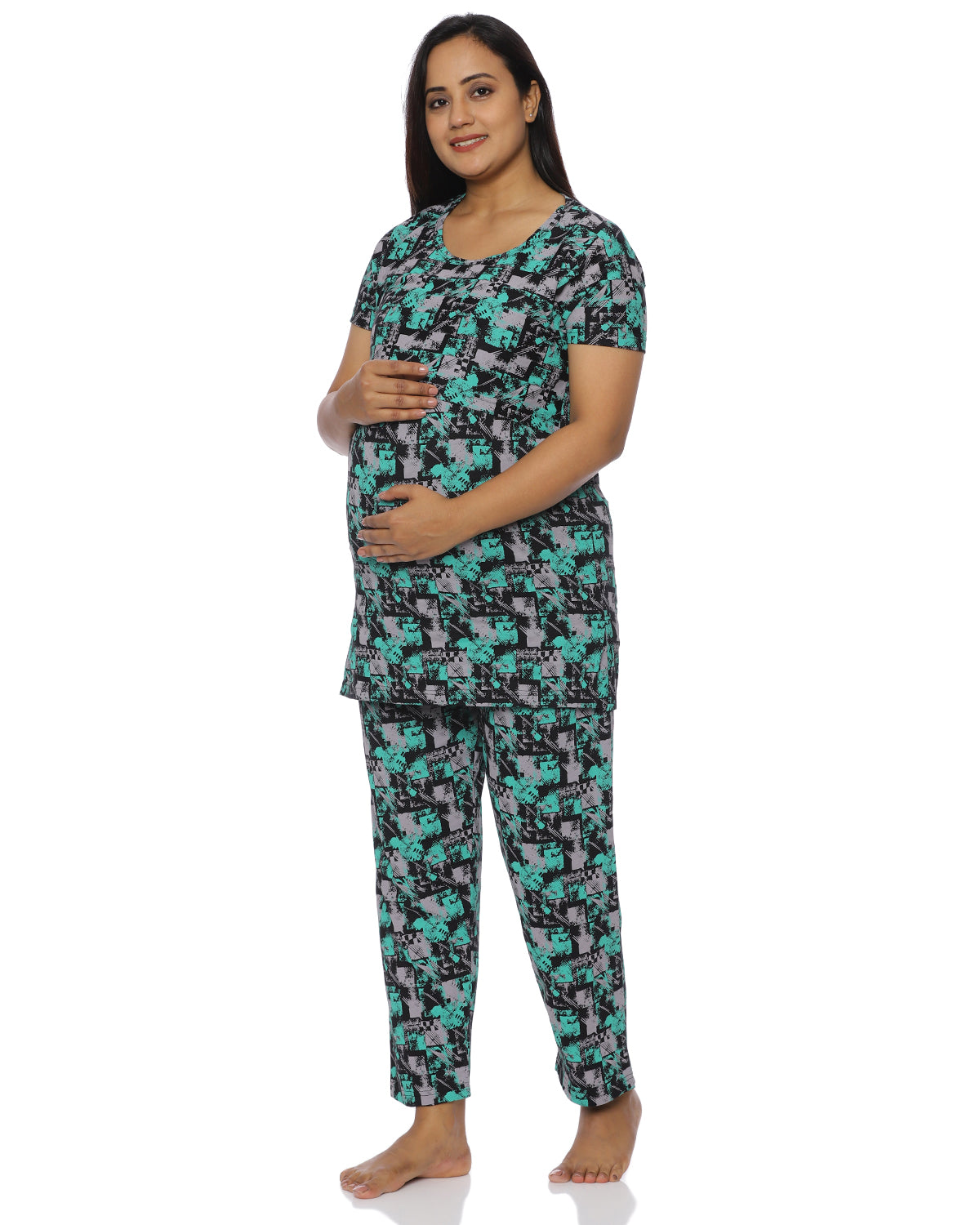 Simran | Zipless Feeding Pant Set