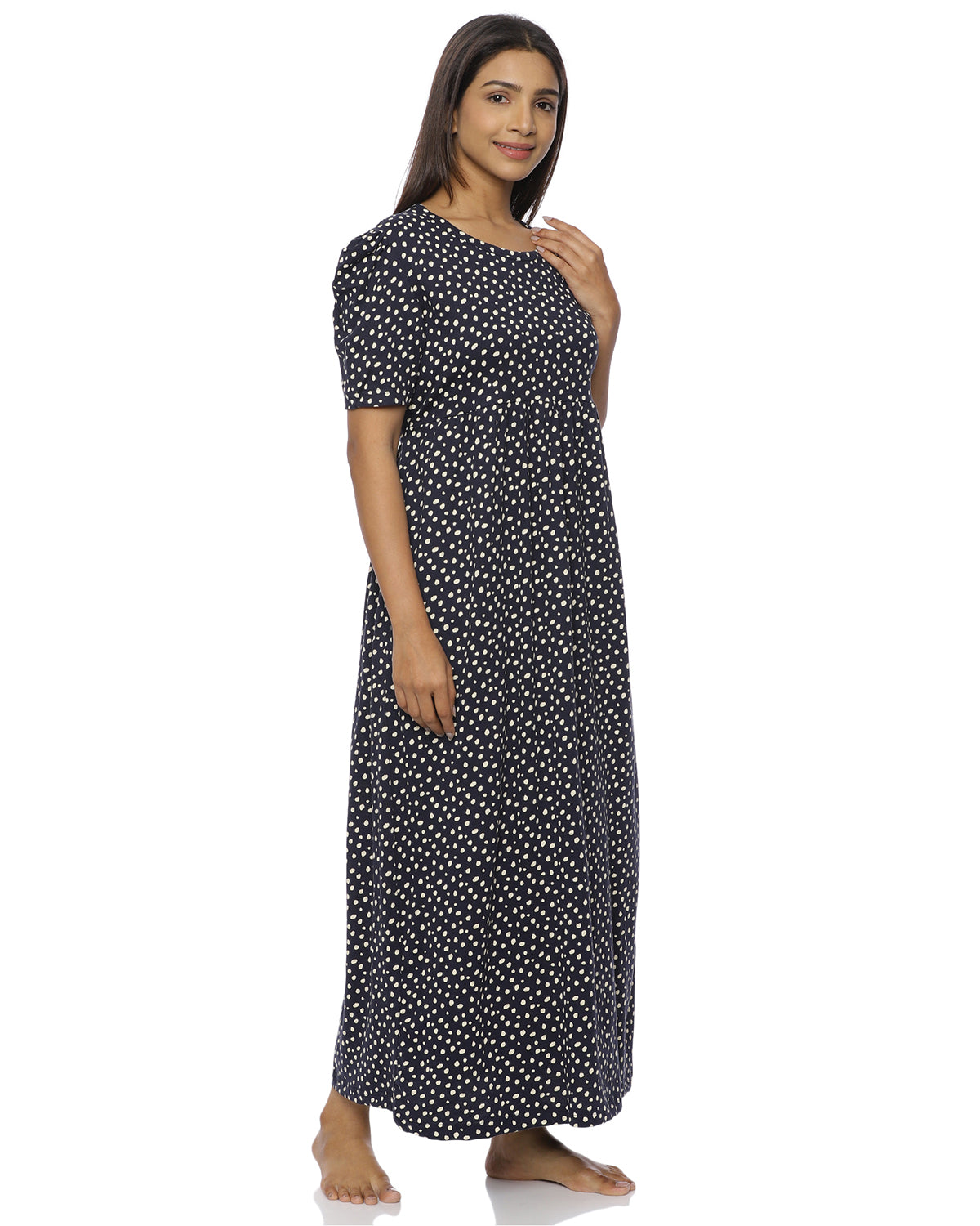 Laya | Casual Non-Maternity Loungewear - Puff Sleeve | Full Length