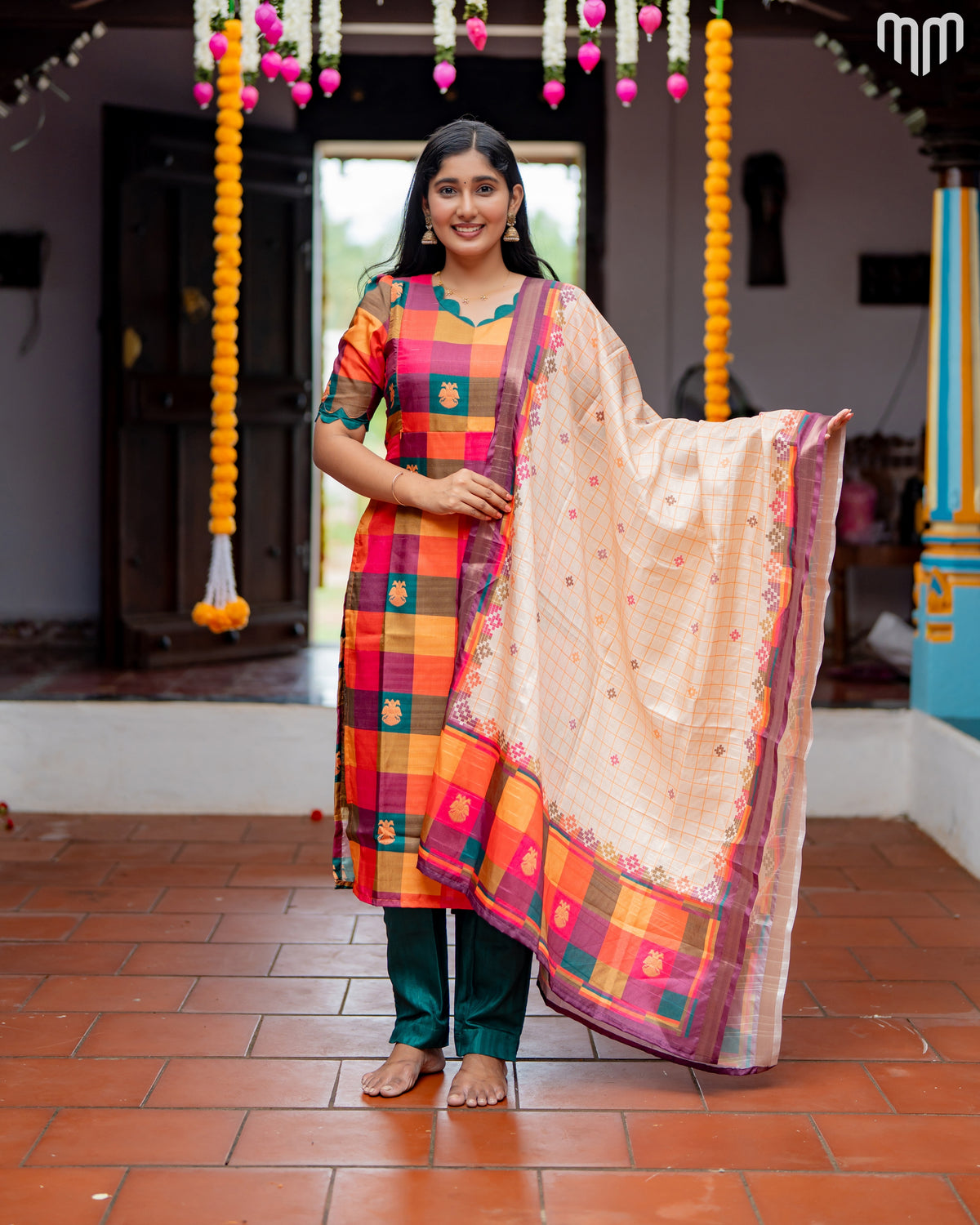 Yamuna Premium Tussar Silk Maternity Kurti Set with top cotton lining