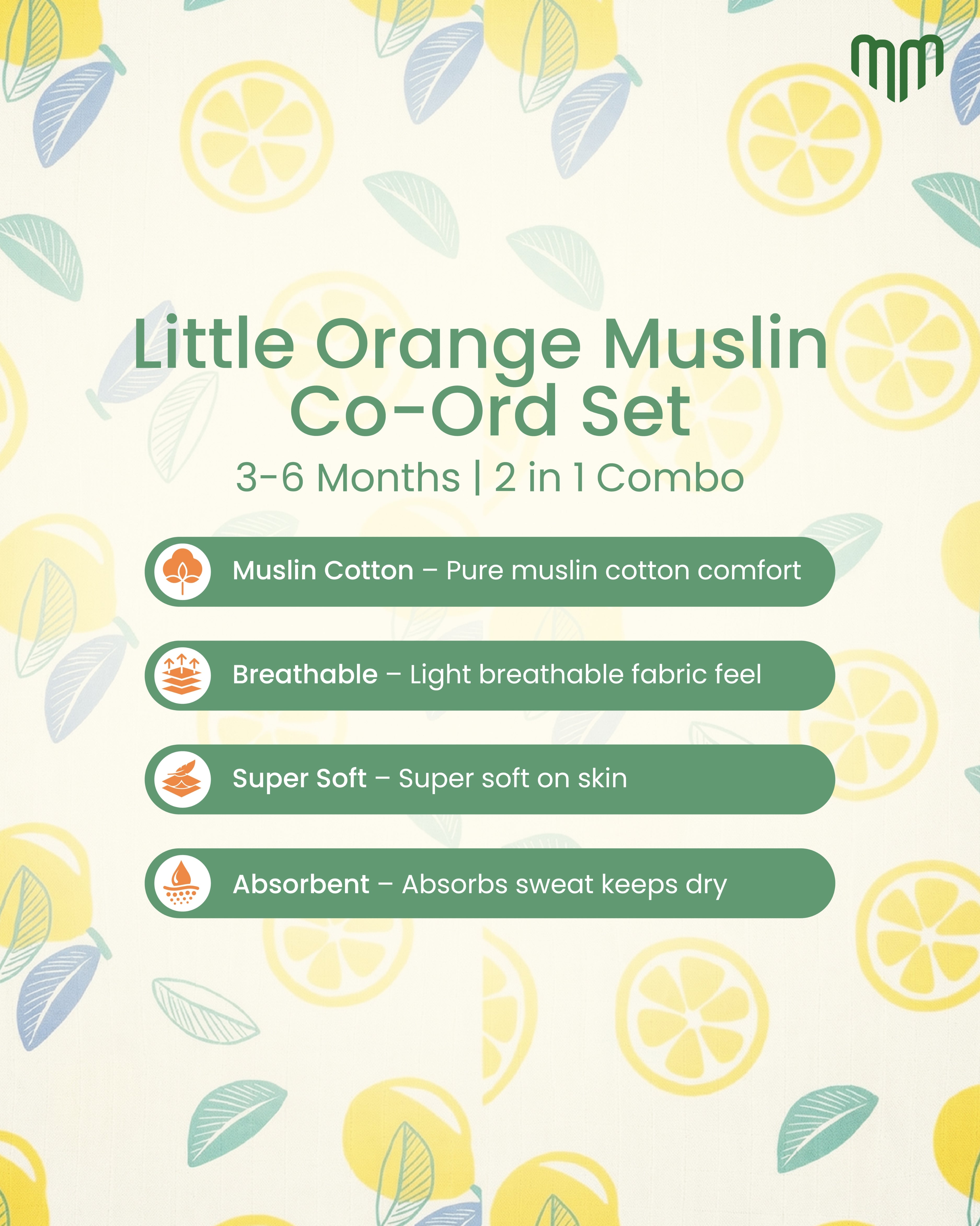 Little Orange Muslin Co-ord set