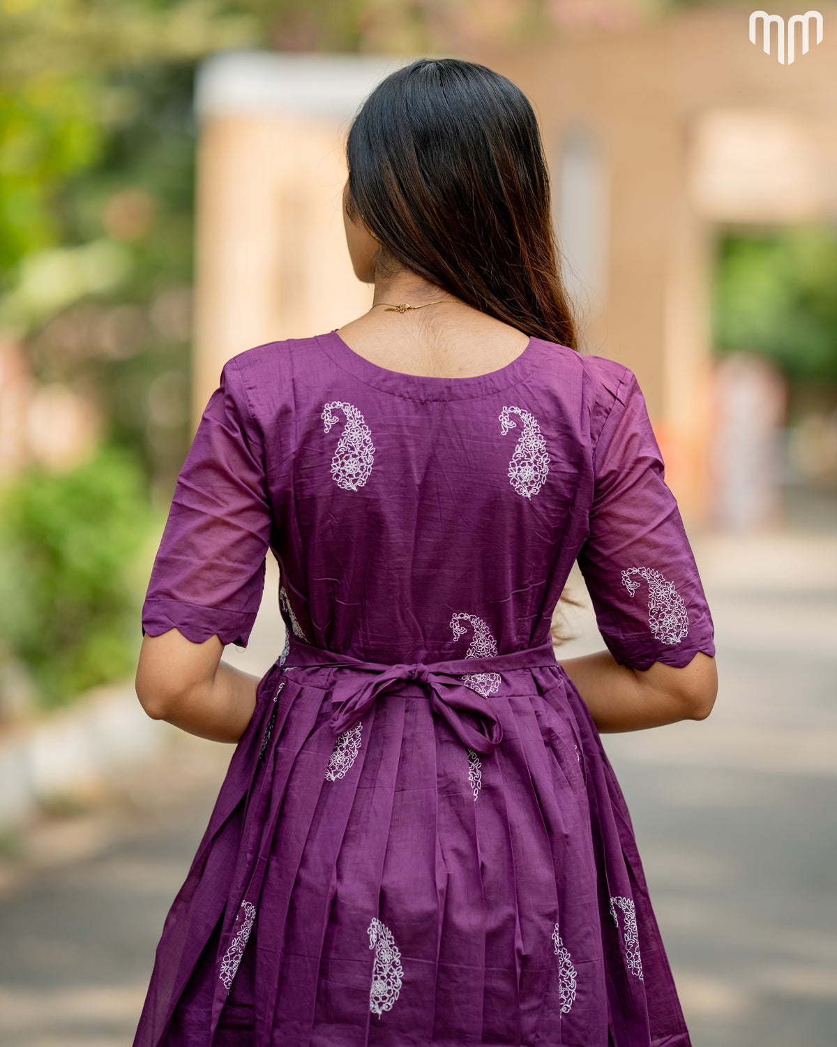 Tivra_Wine Chanderi Maternity Maxi with Full Cotton Lining