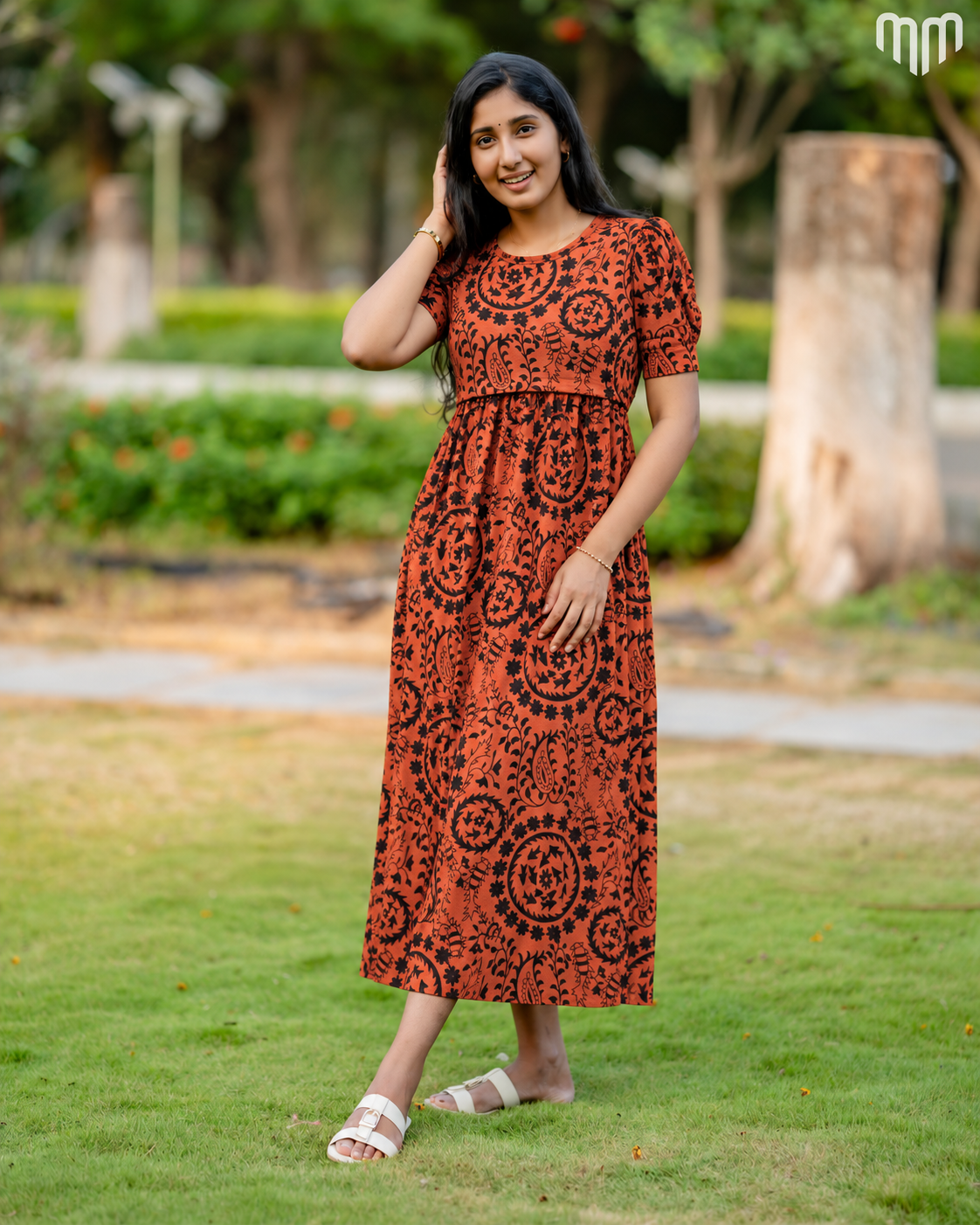 Terracotta Paisley Zipless Maternity Loungewear – Full Length - product image 1 | MMWEAR