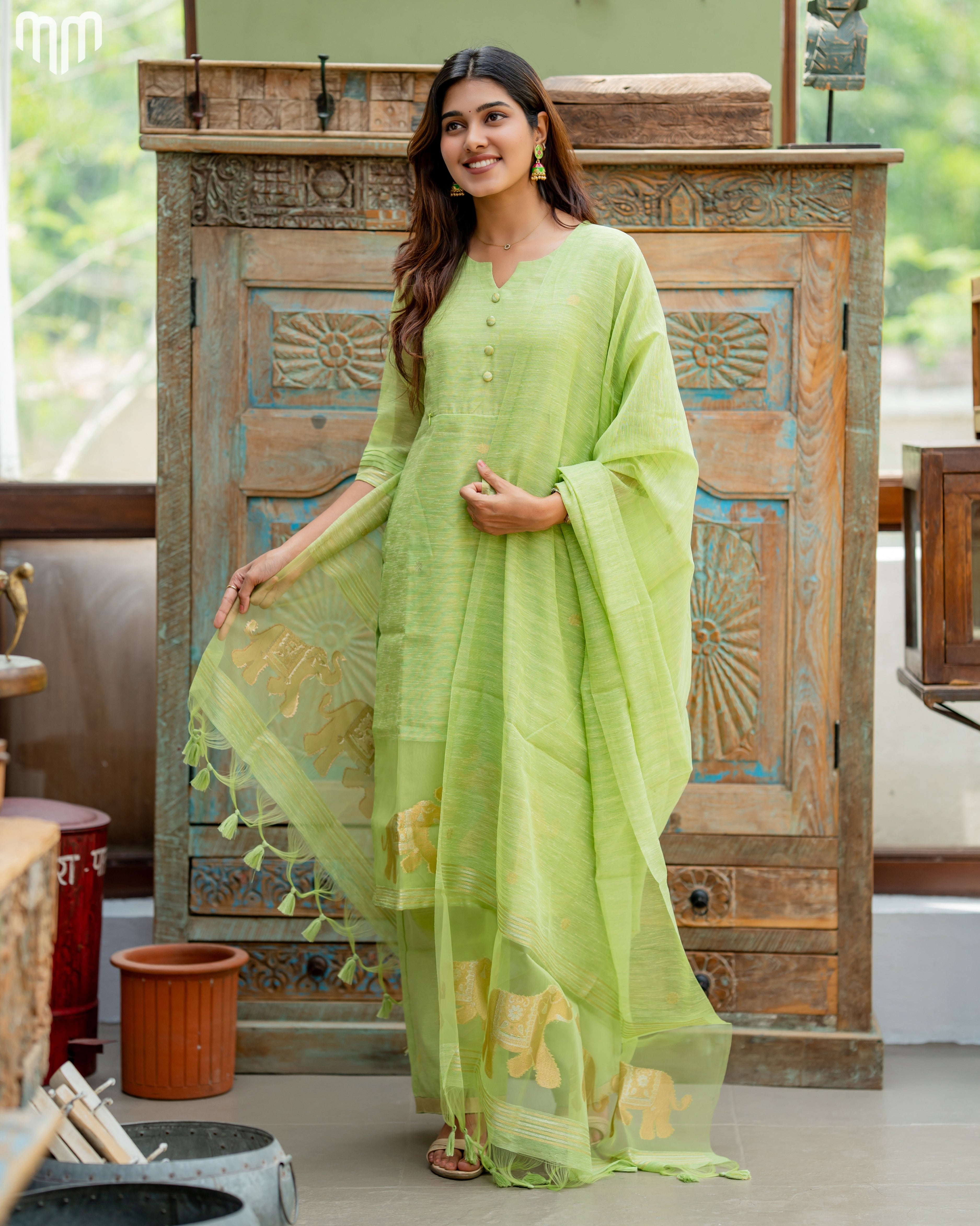 Green-Mimee Maternity Kurti Set