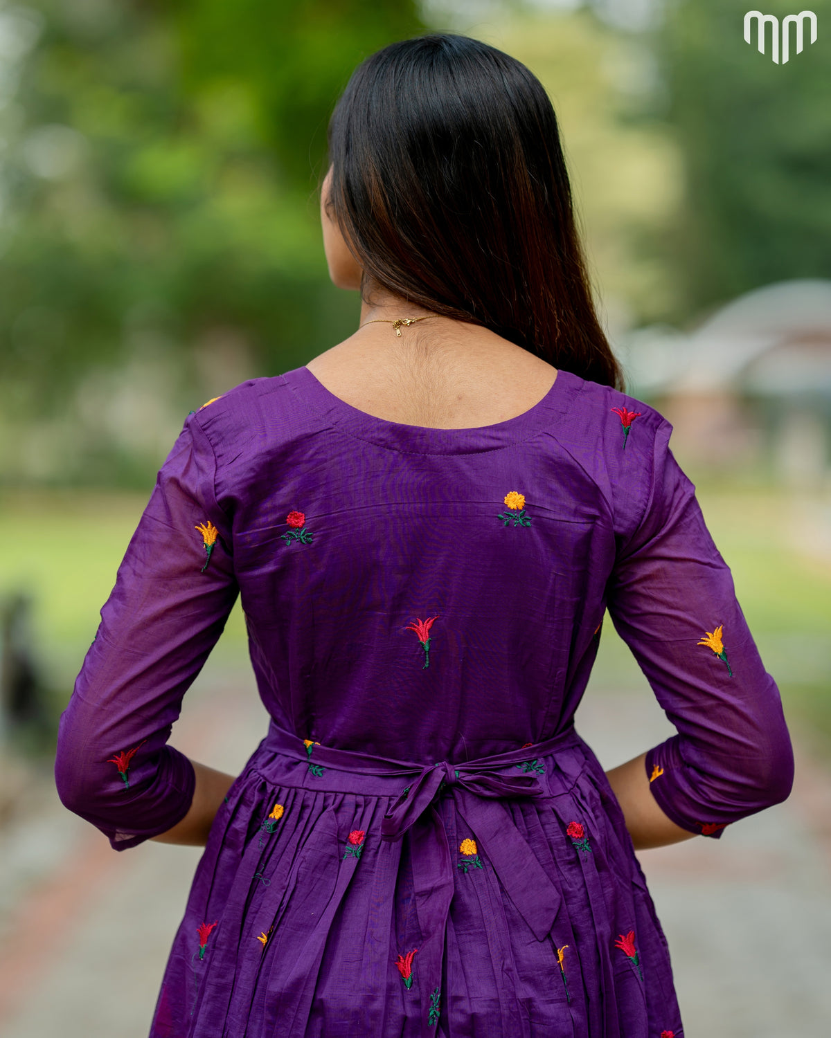 Niram_Magenta Chanderi Maternity Maxi with Full Cotton Lining - product image 4 | MMWEAR