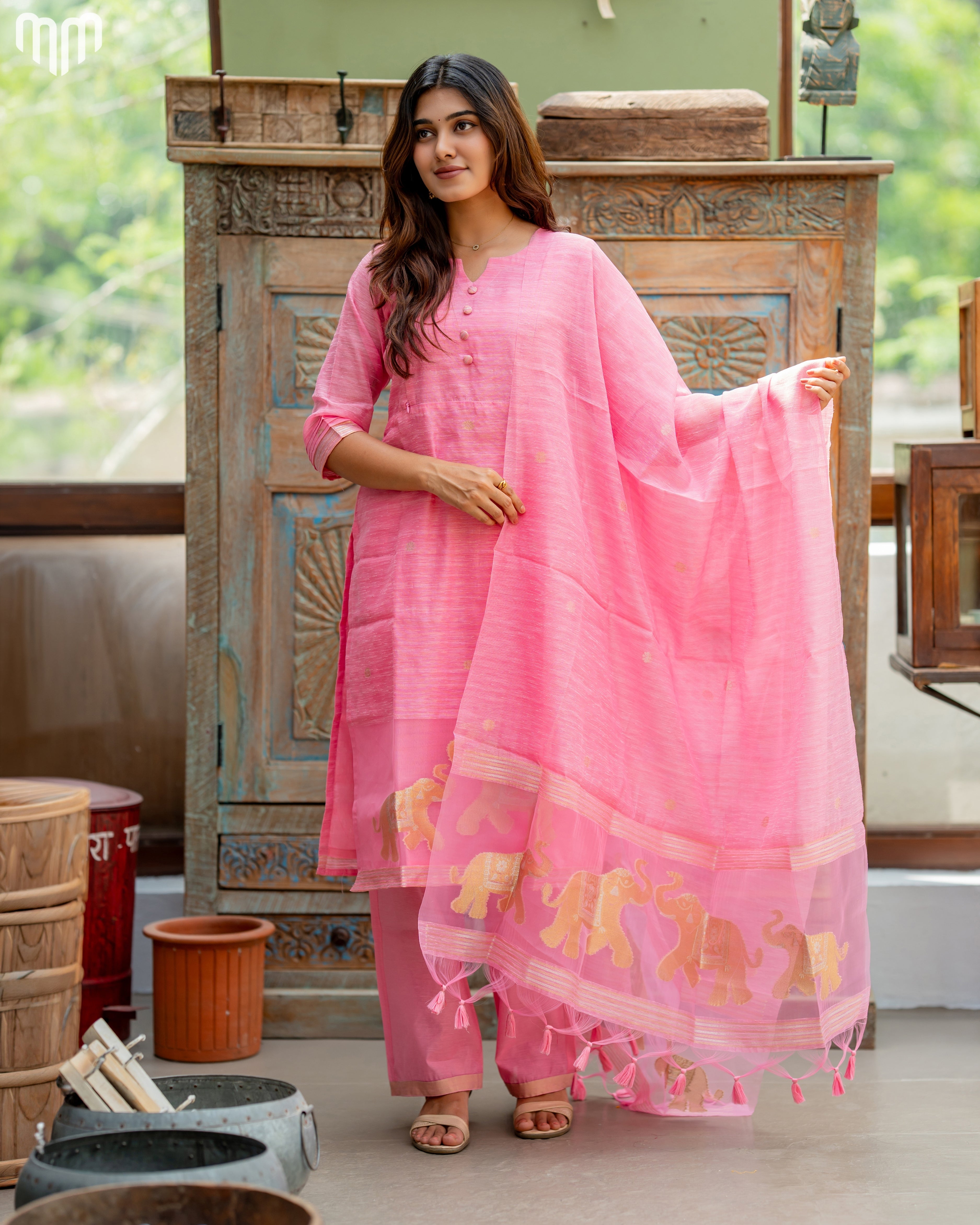 Pink-Mimee Maternity Kurti Set