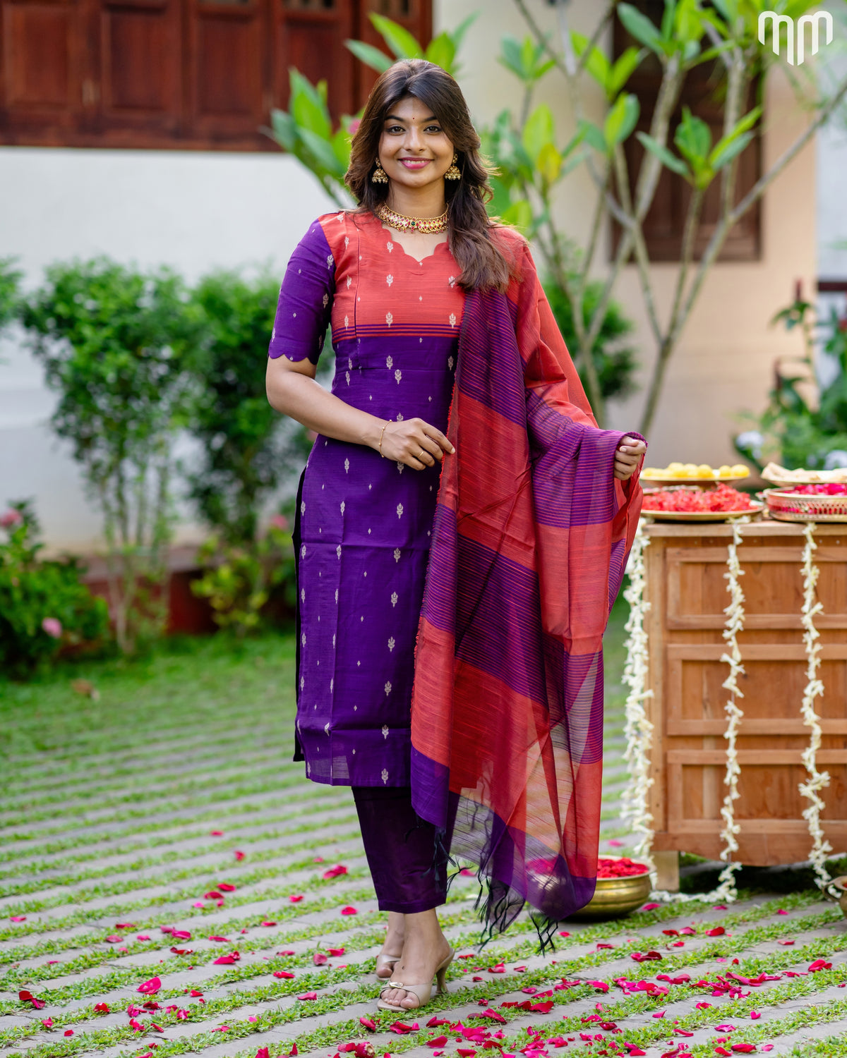 Mullai_V2 Premium Raw Silk Maternity Kurti Set with top cotton lining