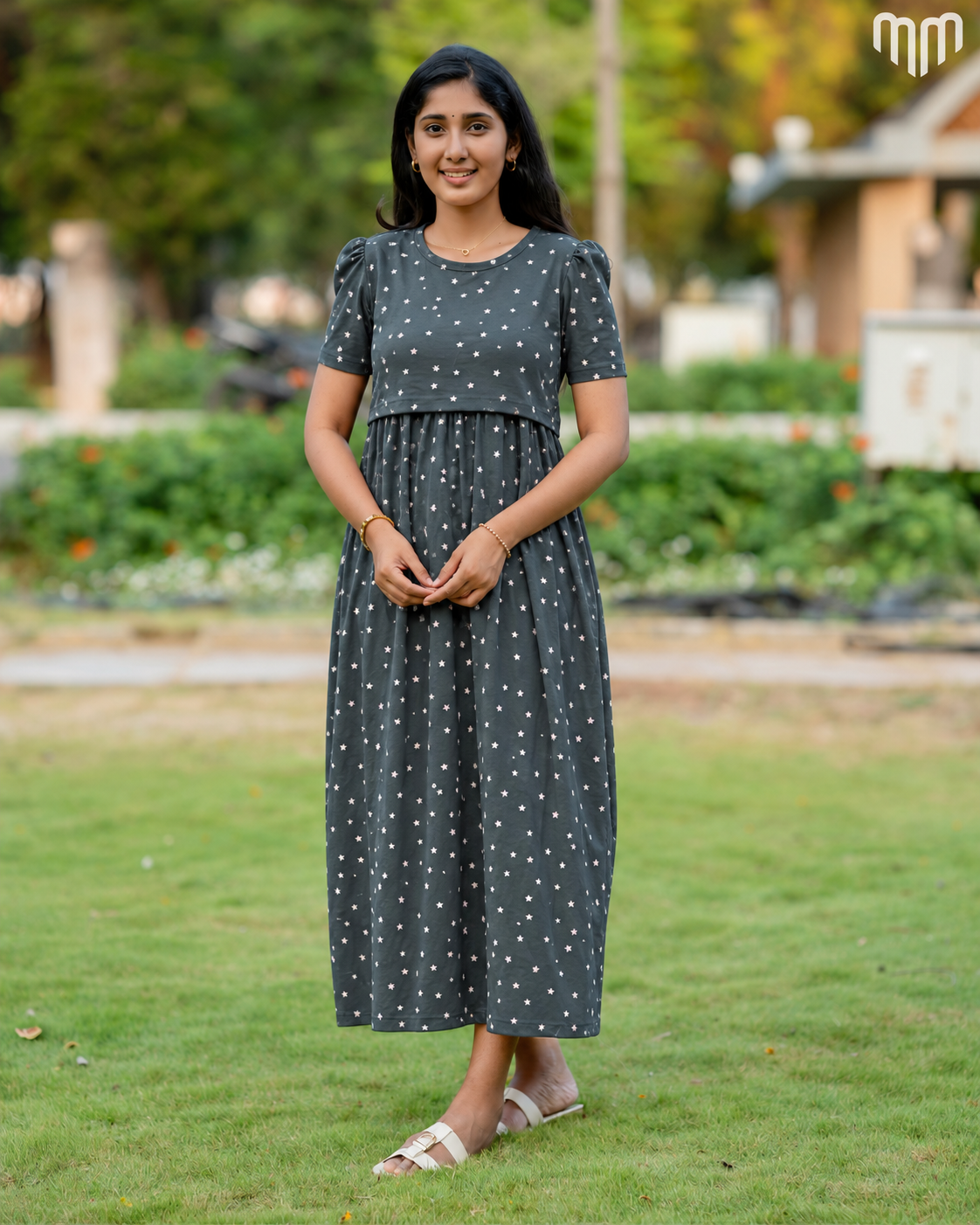 Charcoal Starlight Zipless Maternity Loungewear – Full Length