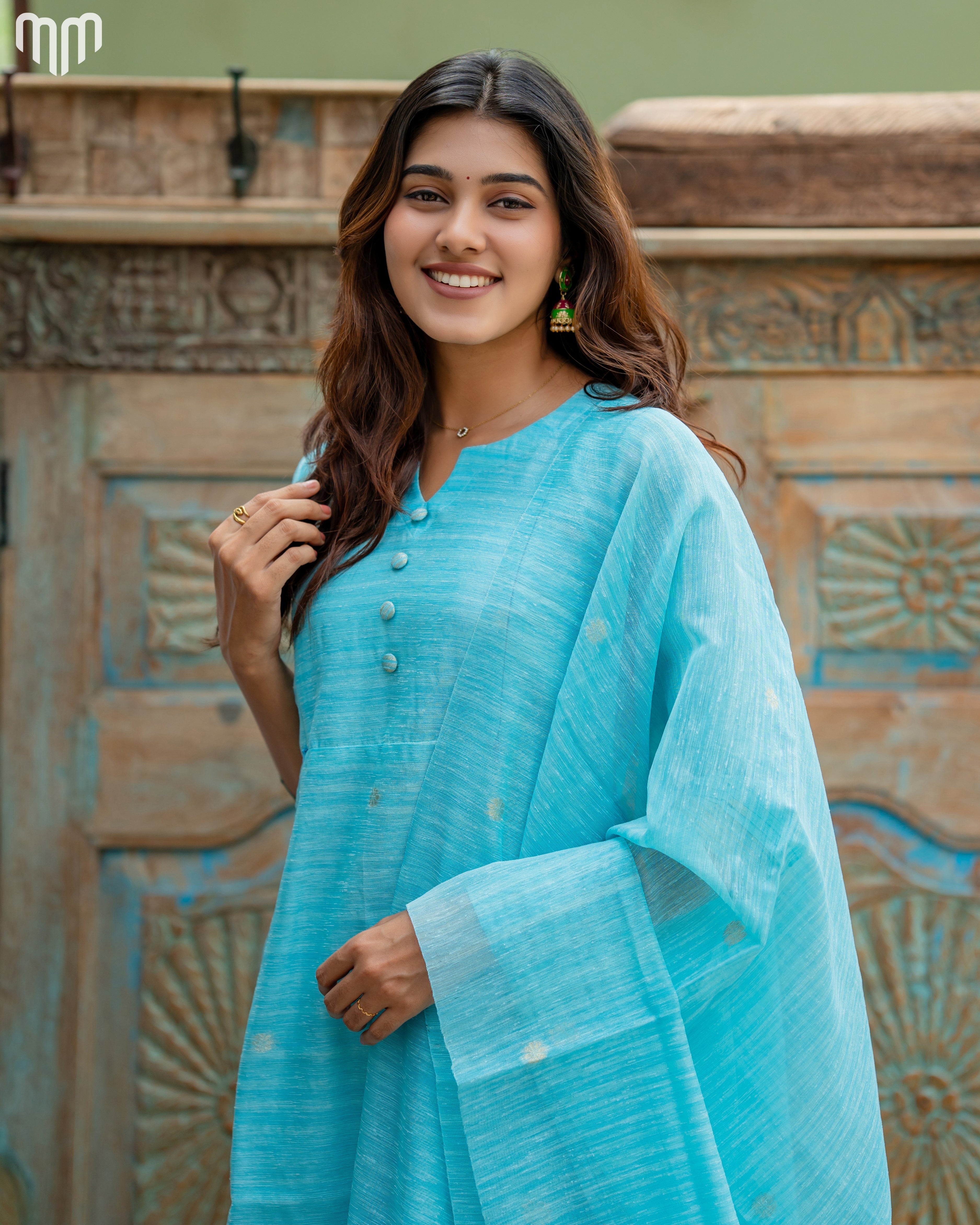 Blue-Mimee Maternity Kurti Set