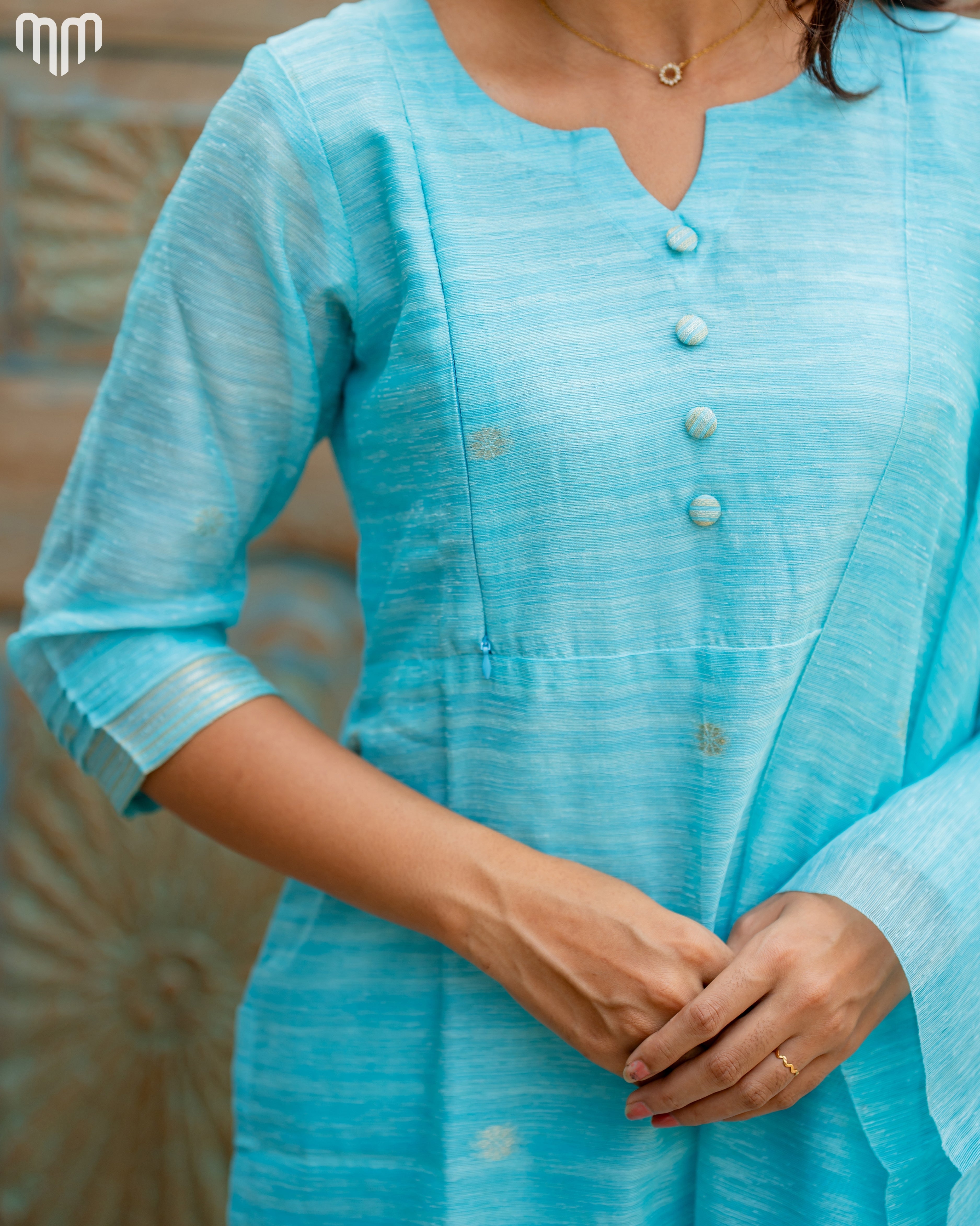 Blue-Mimee Maternity Kurti Set