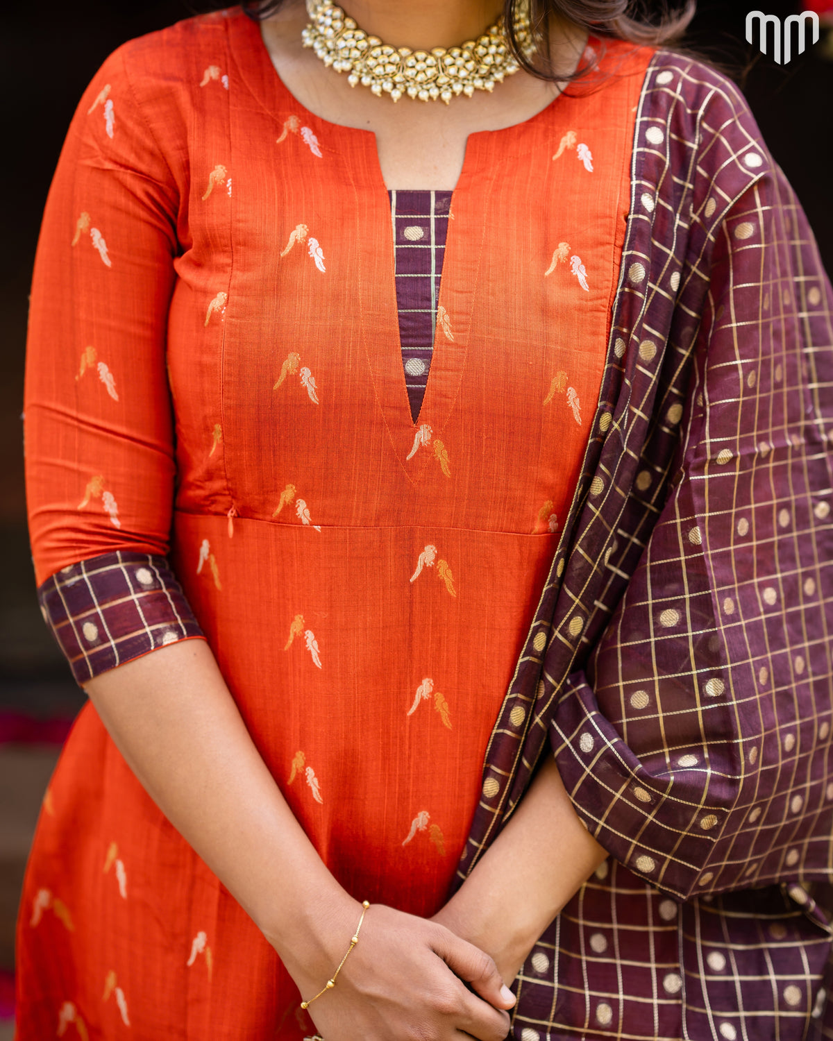 Avantika_01 Fancy Silk Maternity Maxi with Full Cotton Lining & Dupatta