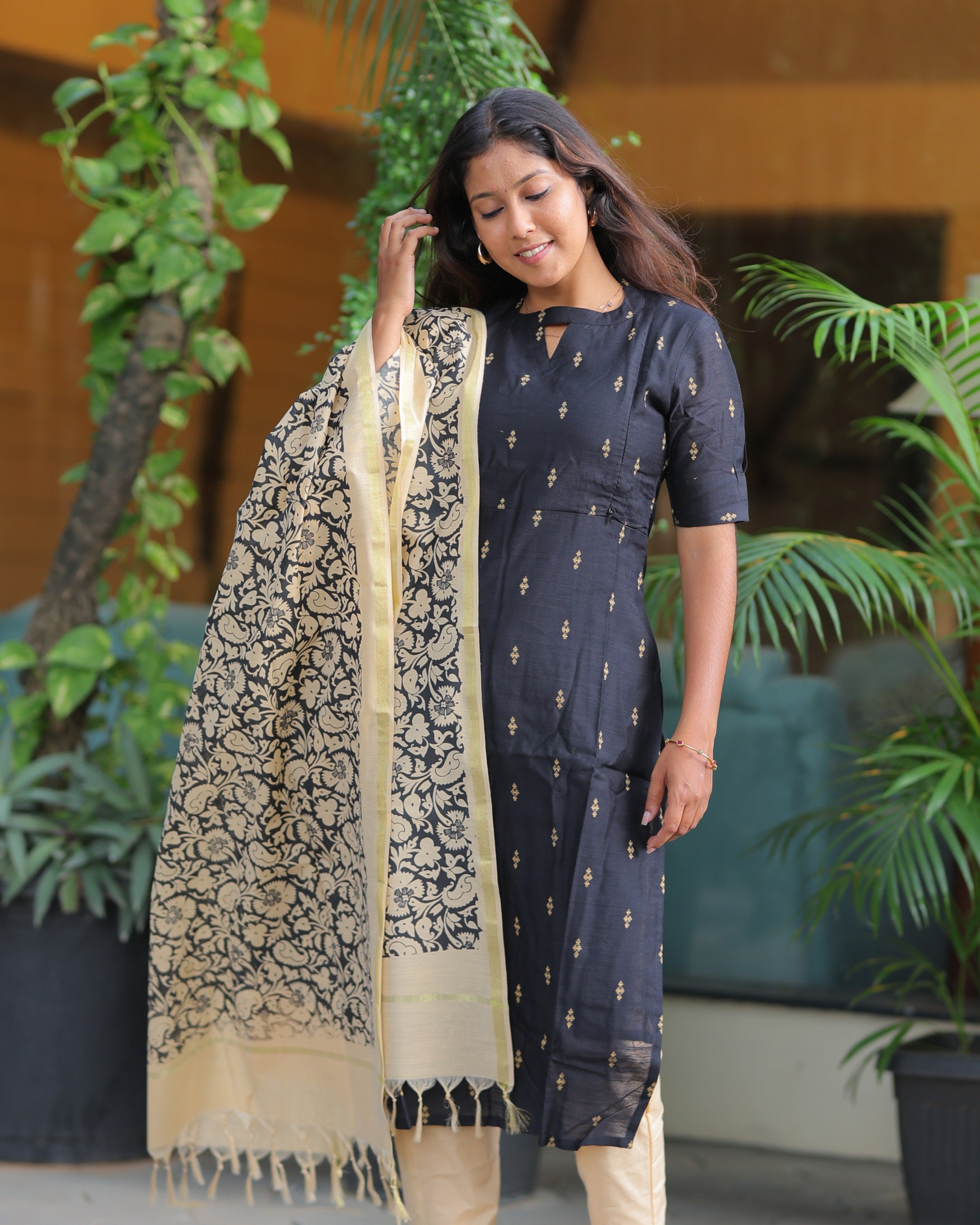 Black_Agalya Maternity Kurti Set