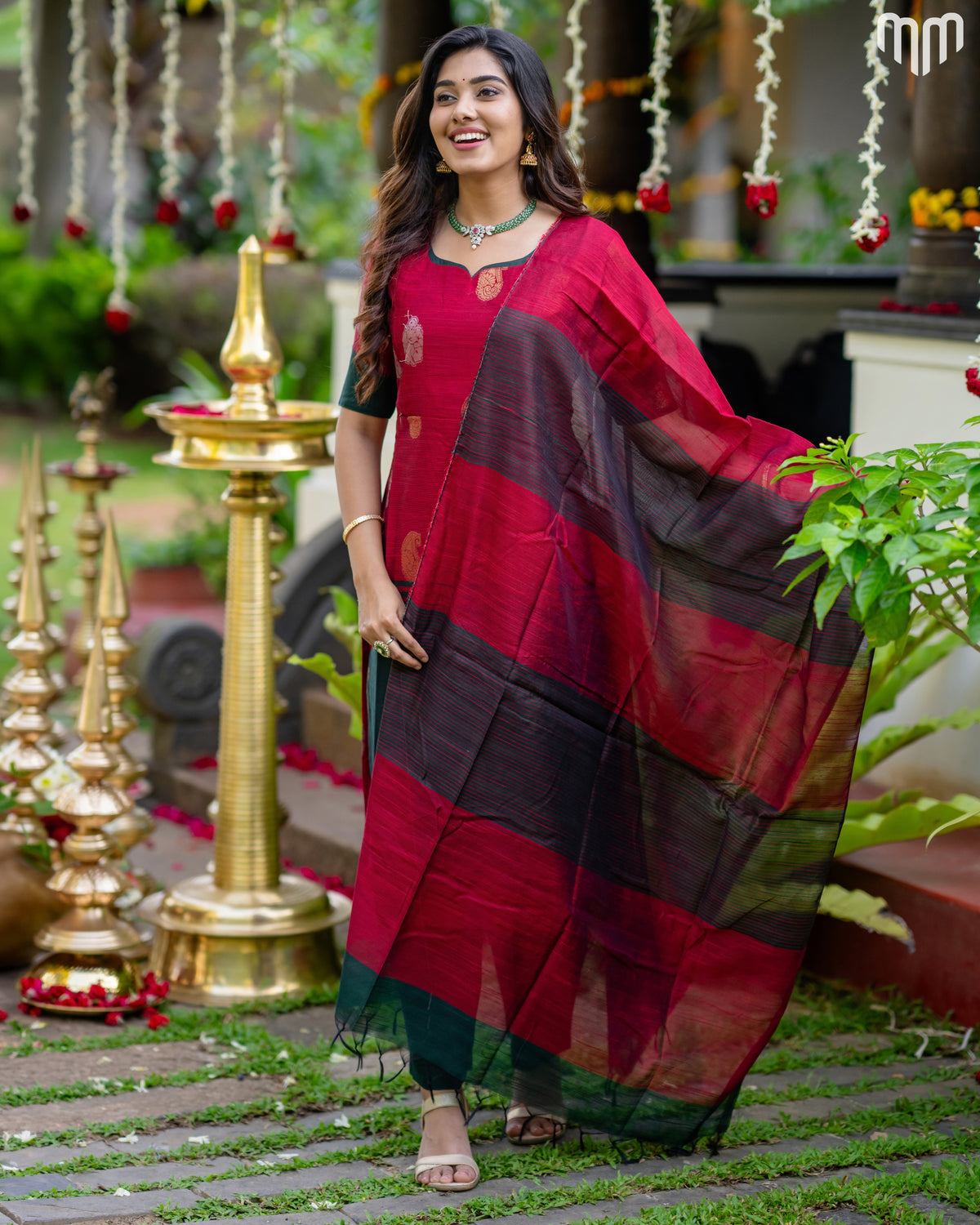 Kayal_V1 Premium Raw Silk Maternity Kurti Set with top cotton lining