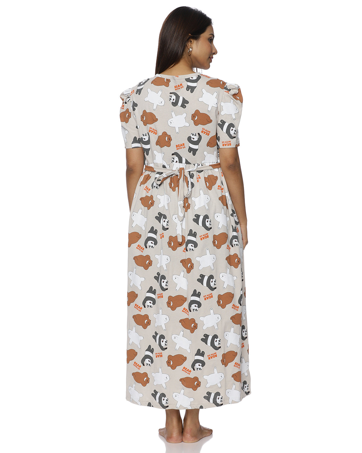 Cute Bear | Casual Non-Maternity Loungewear - Puff Sleeve | Full Length