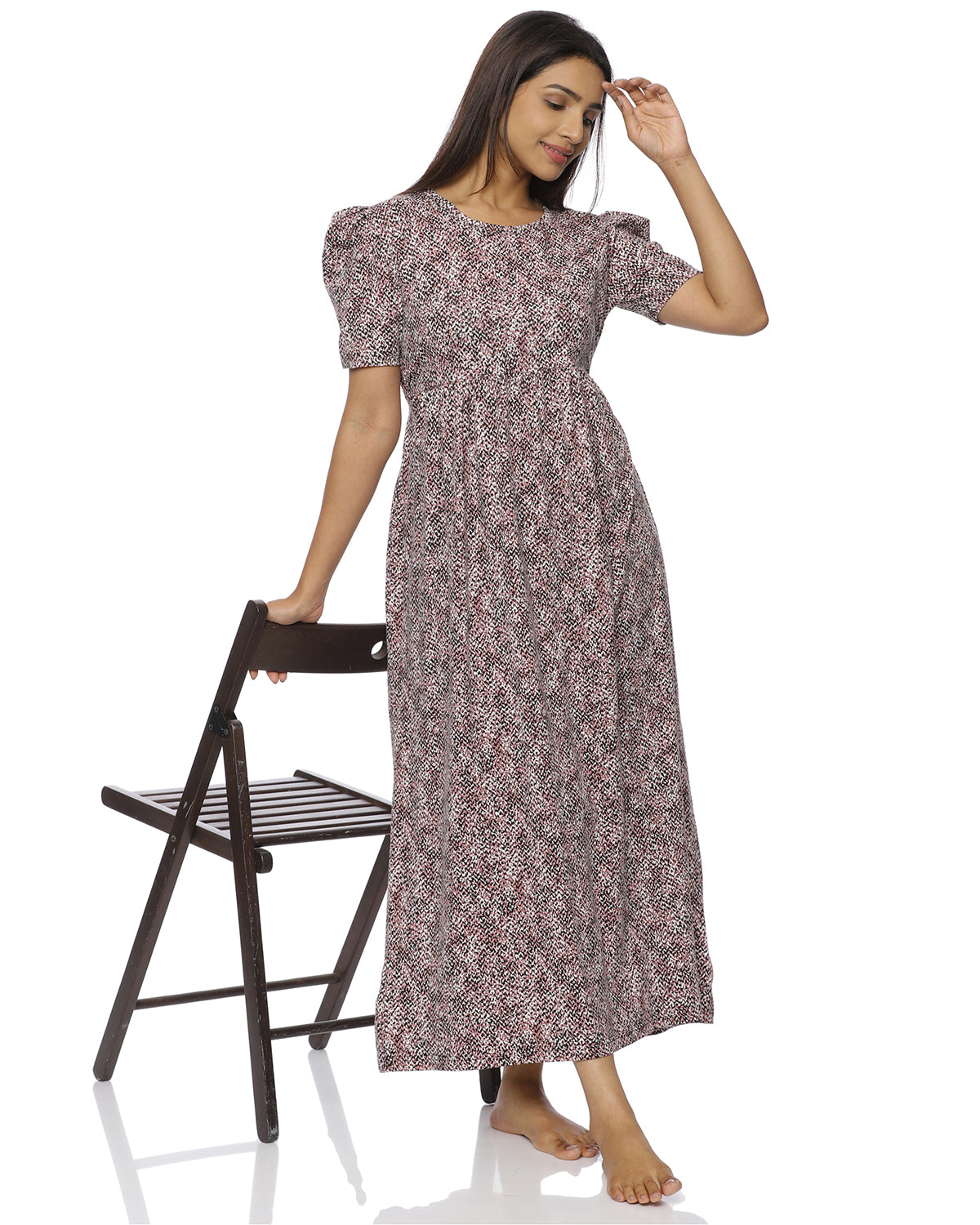 Sahara | Casual Non-Maternity Loungewear - Puff Sleeve | Full Length