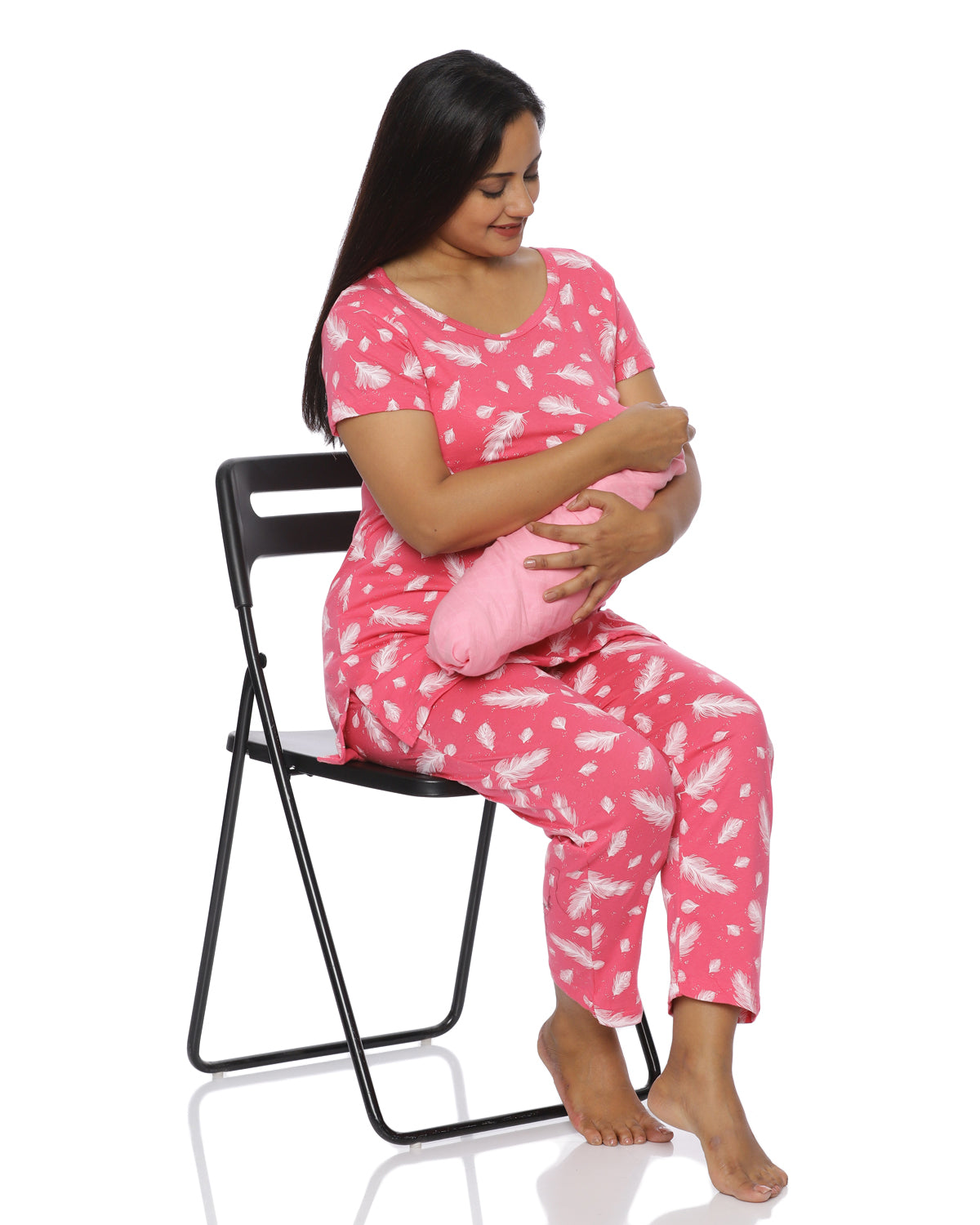 Pink Flair Zipless Feeding Pant Set