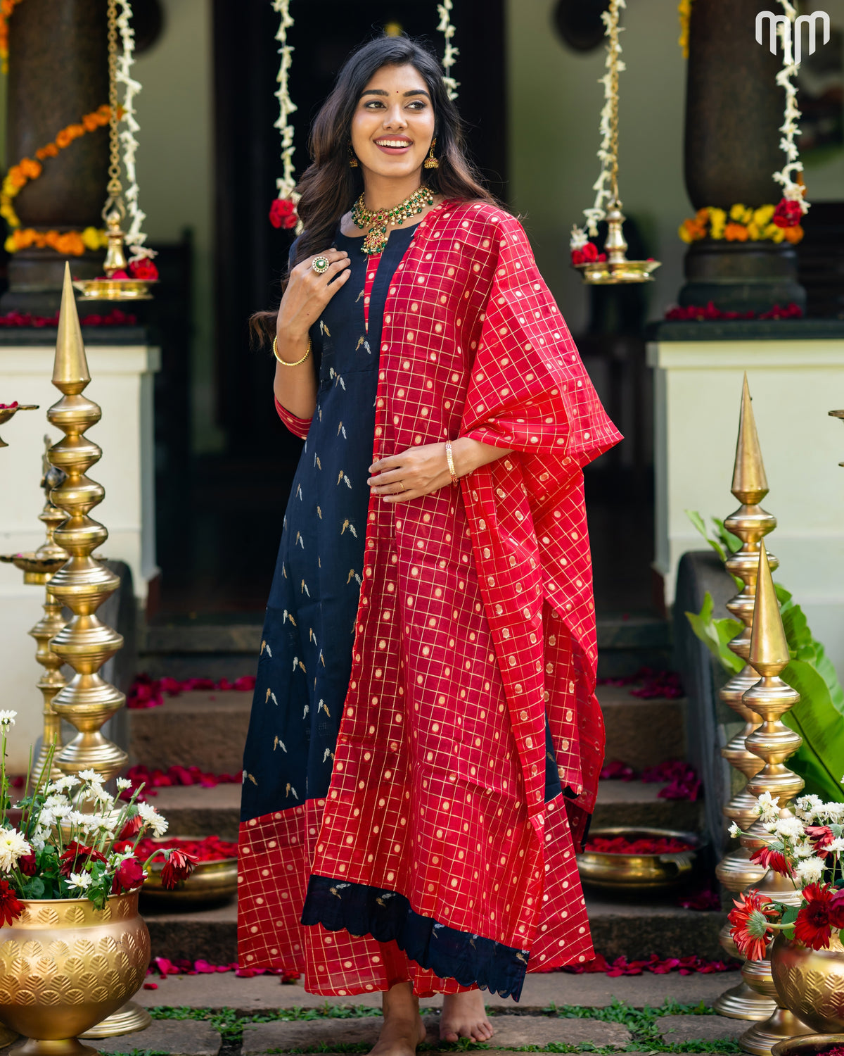 Avantika_02 Fancy Silk Maternity Maxi with Full Cotton Lining & Dupatta