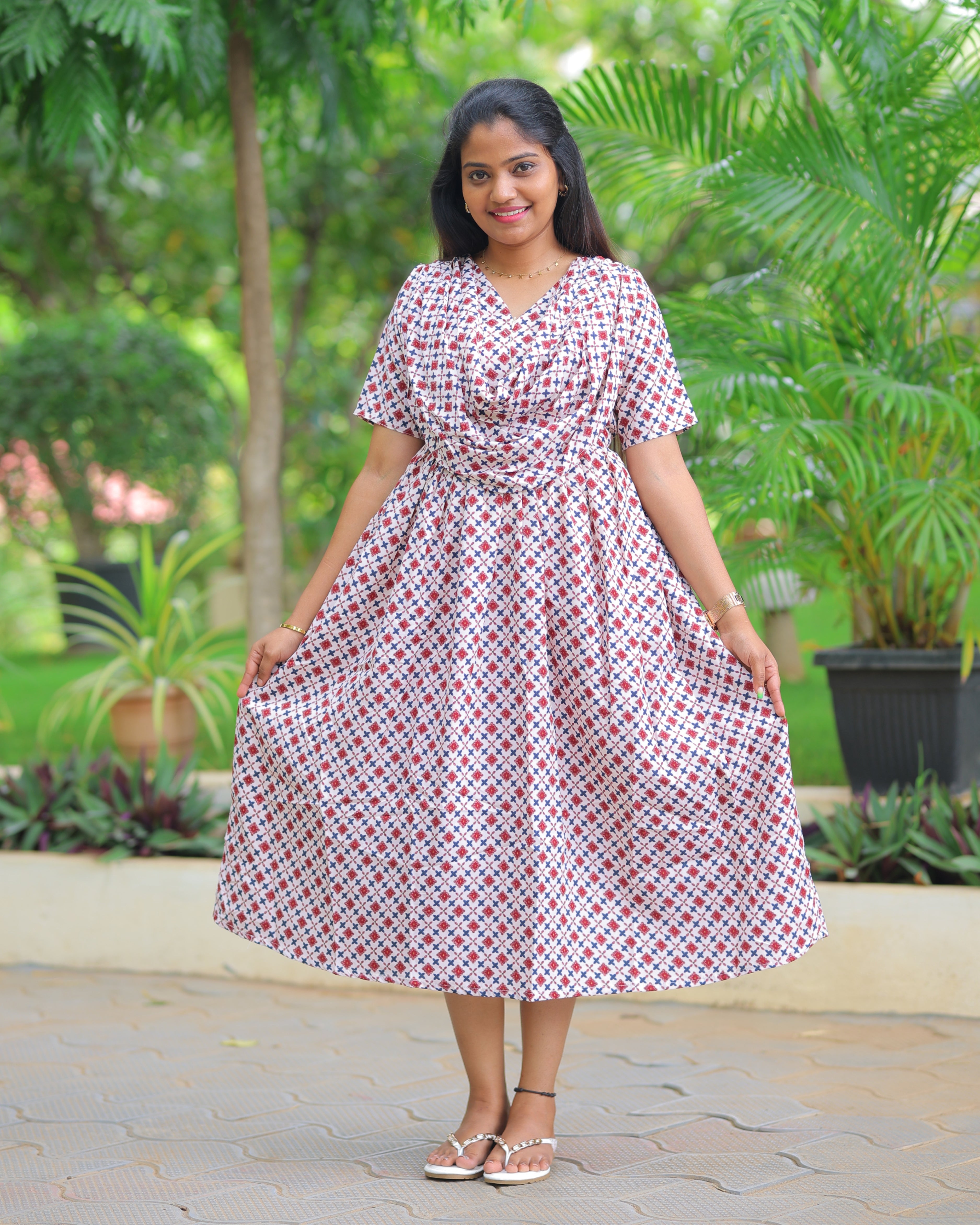 Kayal Dupatta-Attached Maternity Maxi