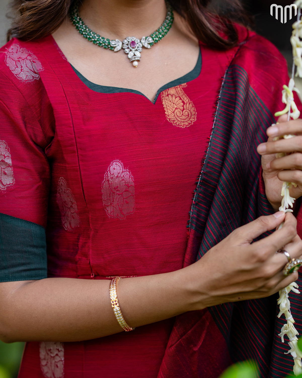 Kayal_V1 Premium Raw Silk Maternity Kurti Set with top cotton lining