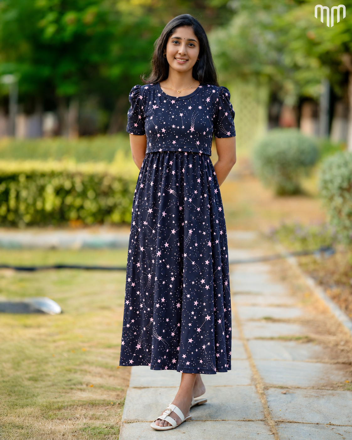Midnight Starfall Zipless Maternity Loungewear – Full Length