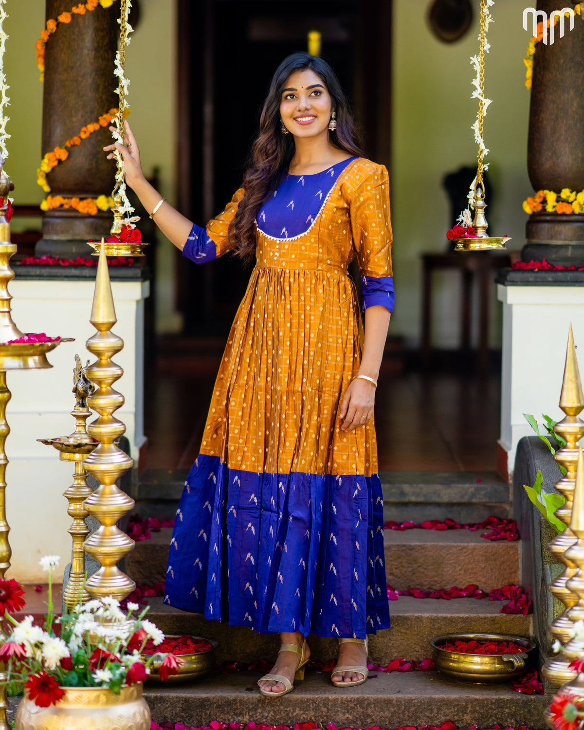 Meenakshi_V1 Silk Maternity Maxi with Full Cotton Lining
