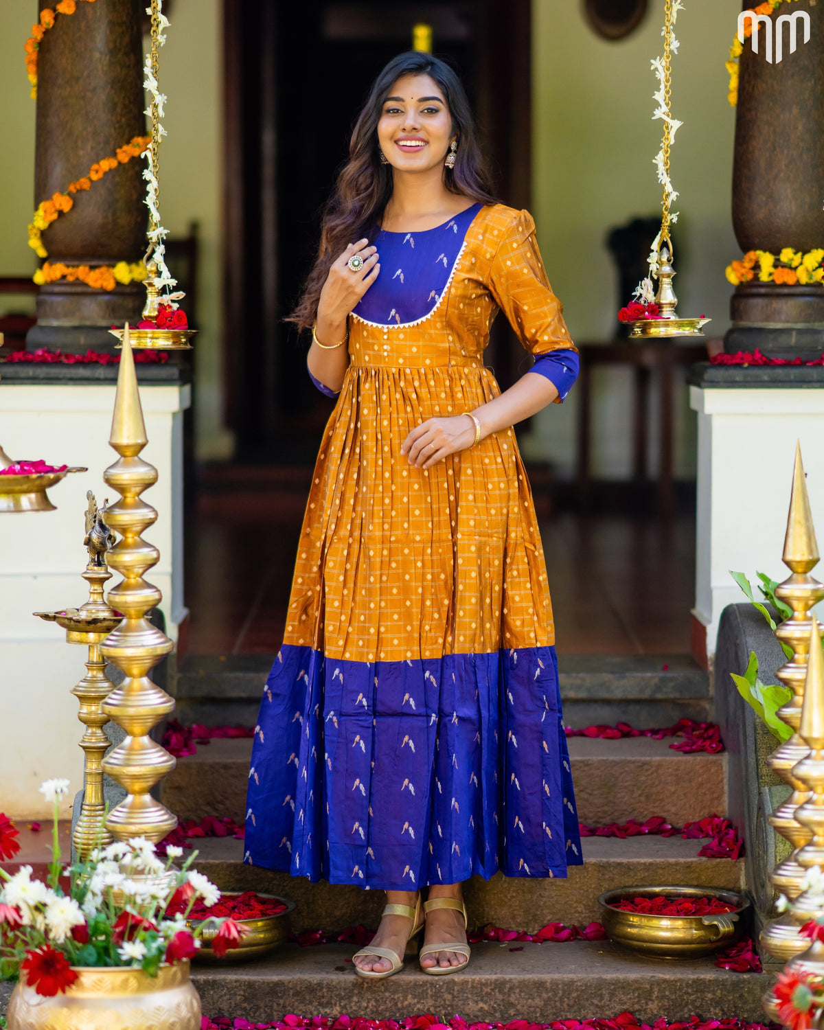 Meenakshi_V1 Silk Maternity Maxi with Full Cotton Lining