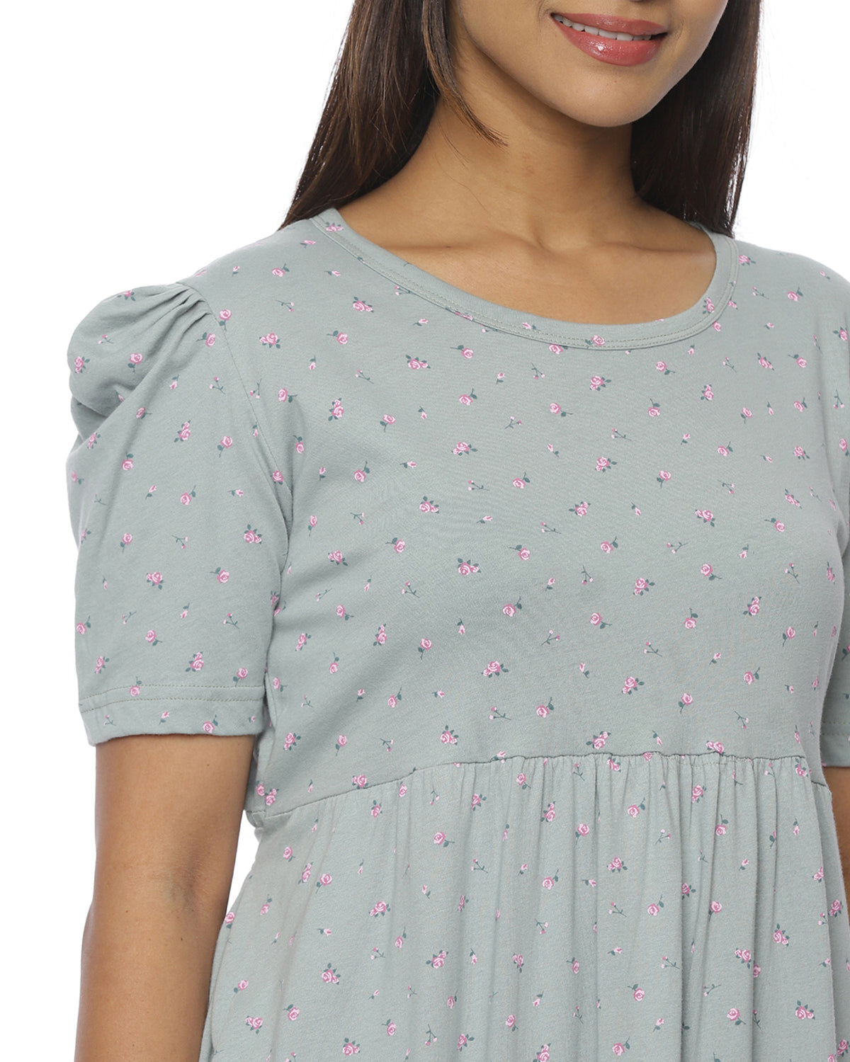 Ruhi | Casual Non-Maternity Loungewear - Puff Sleeve | Full Length