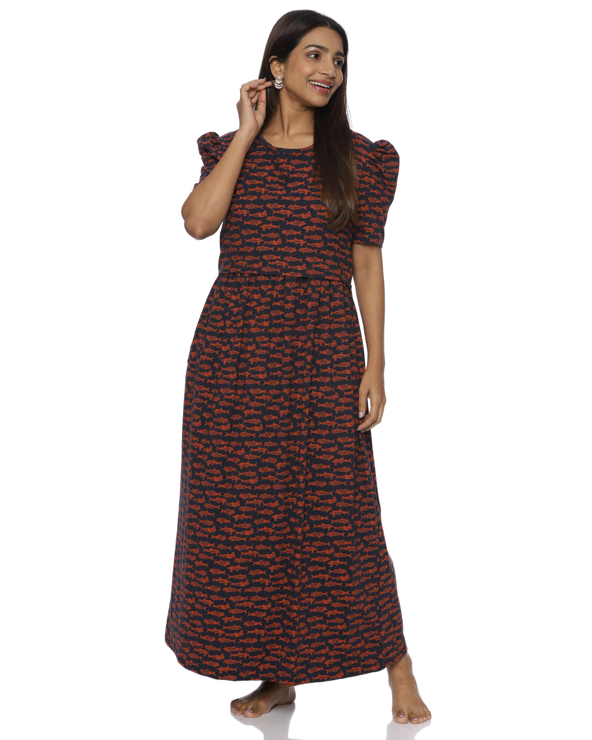 Fishy Zipless Maternity Loungewear ā Full Length