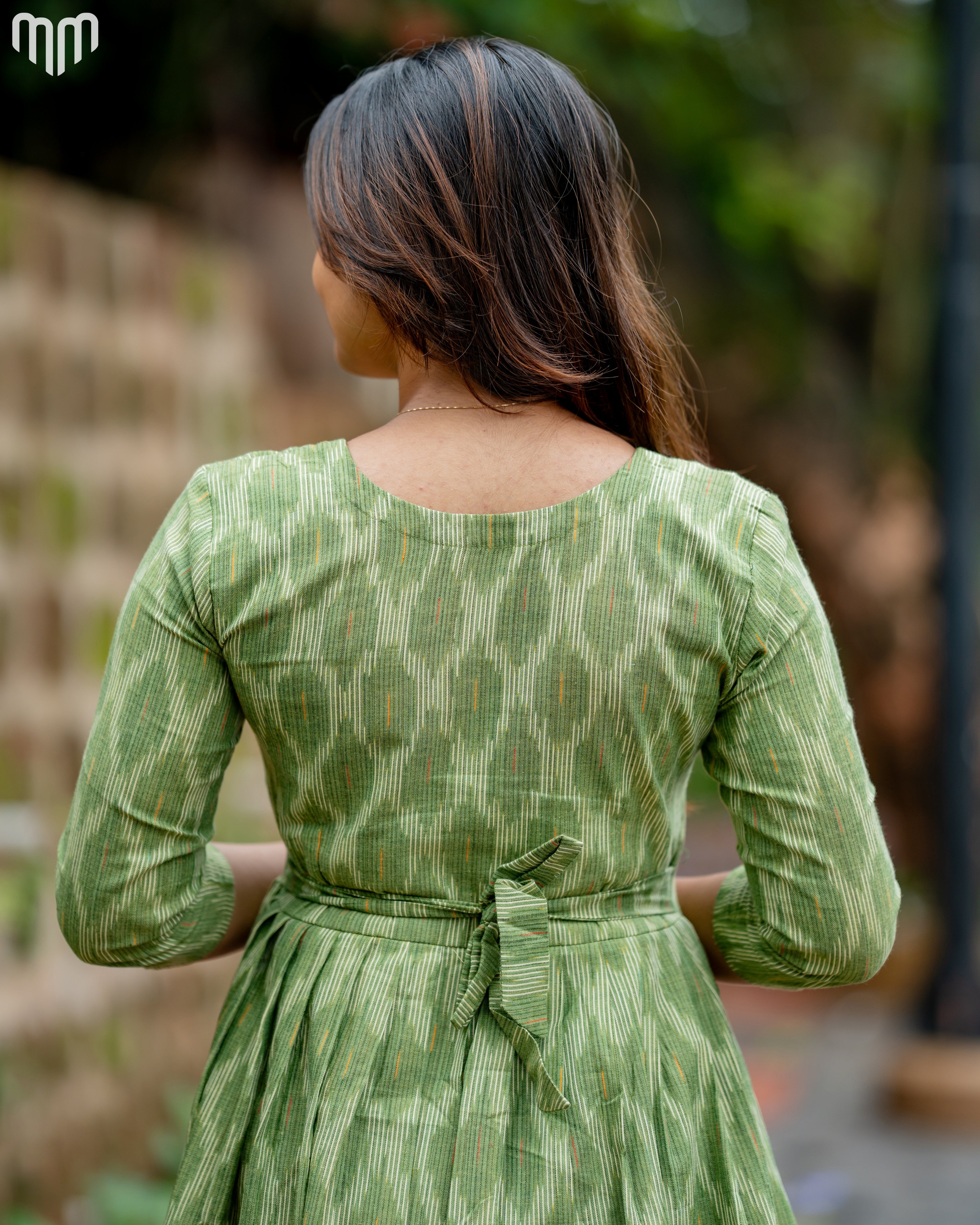 Ikkat Green Maternity Maxi