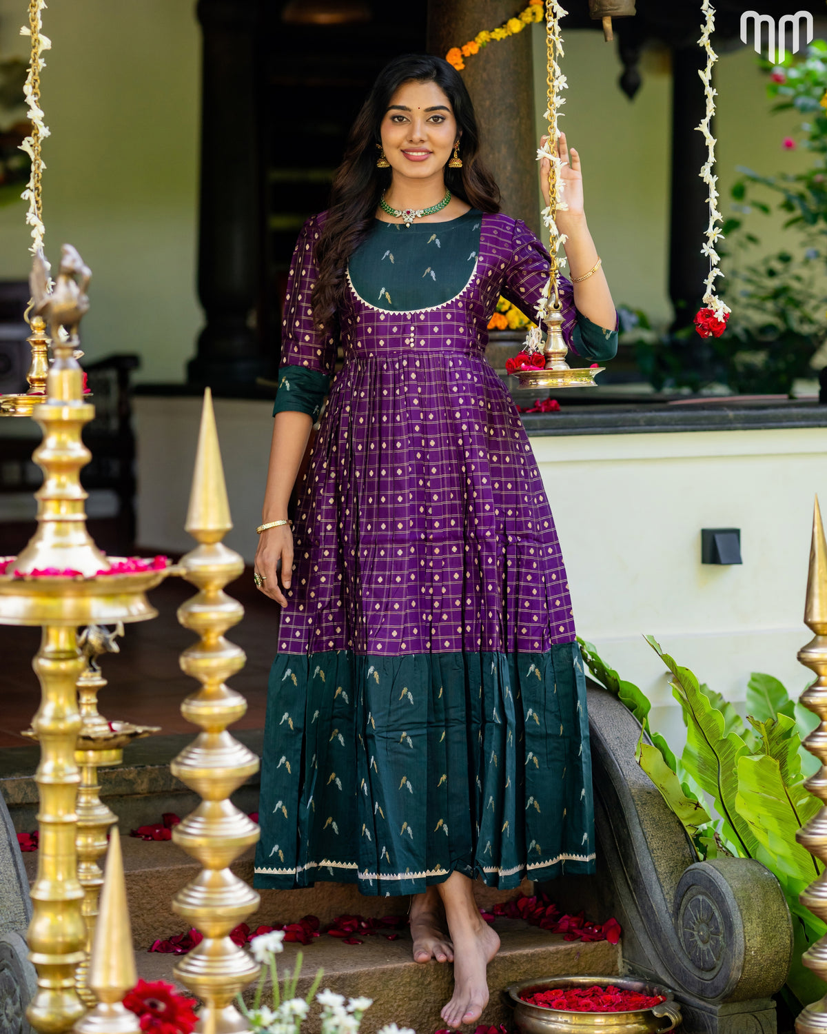 Meenakshi_V3 Silk Maternity Maxi with Full Cotton Lining