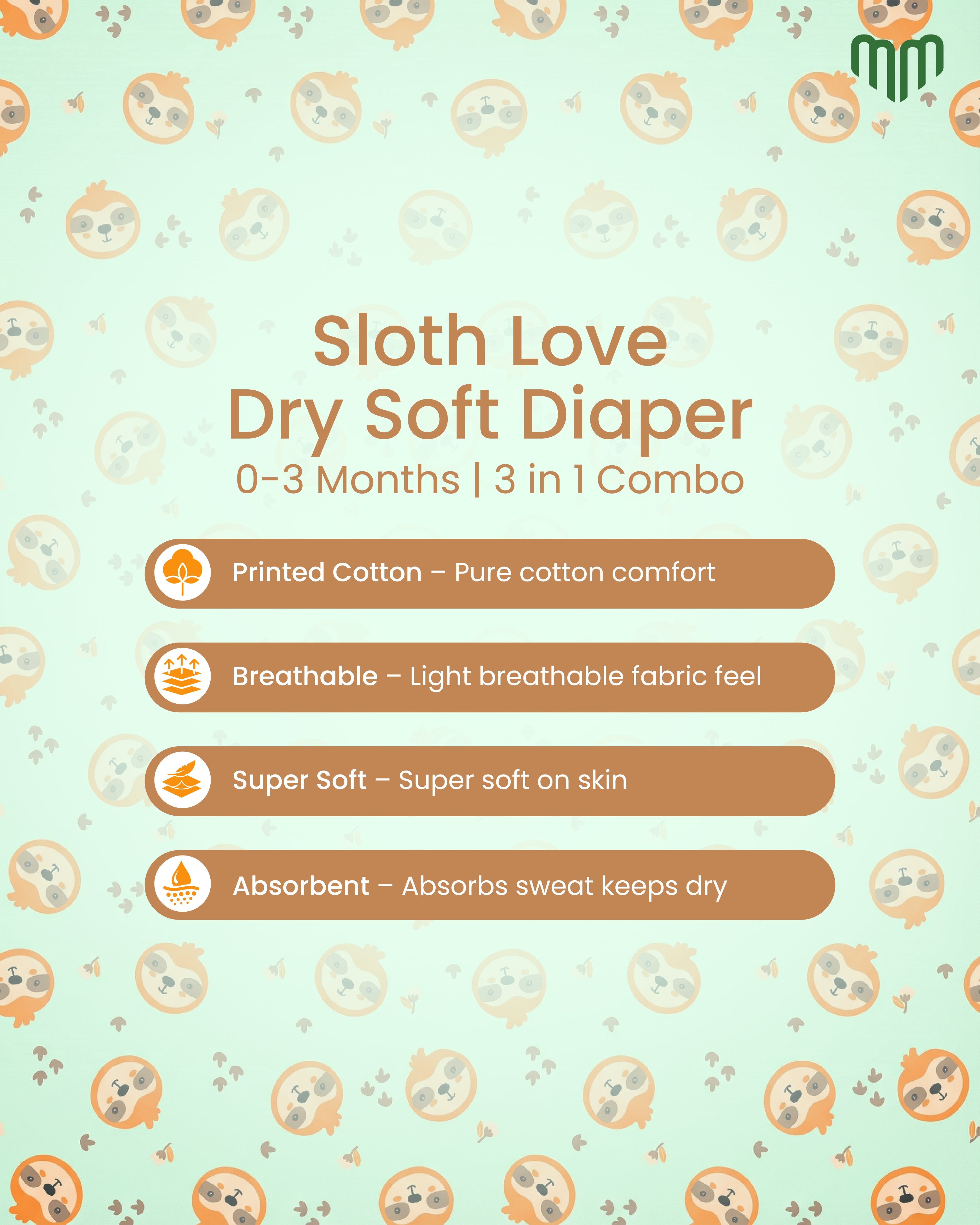 Little Sloth Love - Ultra Nappies
